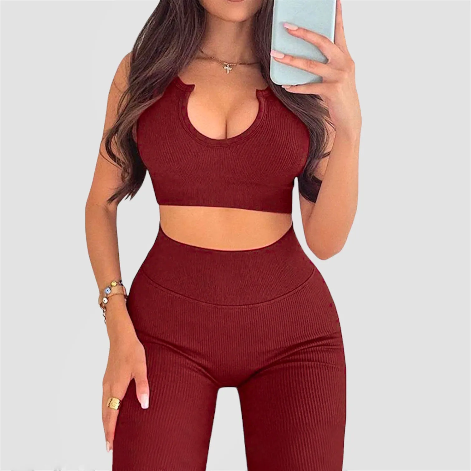 MAROON VEST - Ribbed Collection