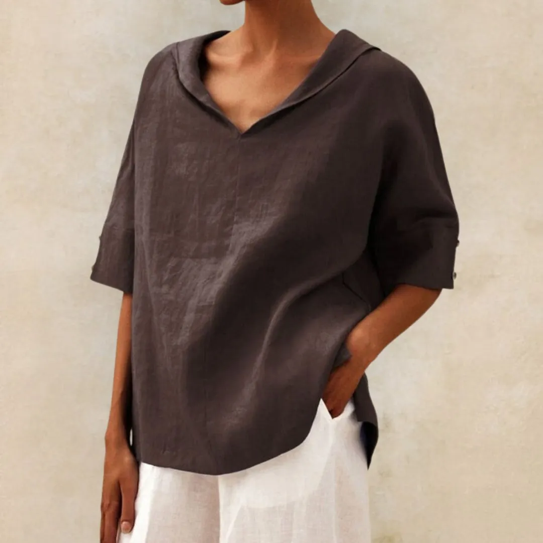 Martha | V-Neck Casual Linen Shirt