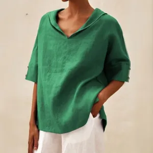 Martha | V-Neck Casual Linen Shirt