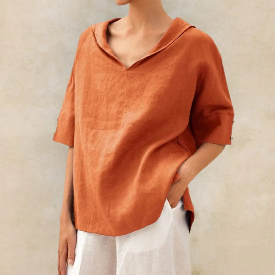 Martha | V-Neck Casual Linen Shirt