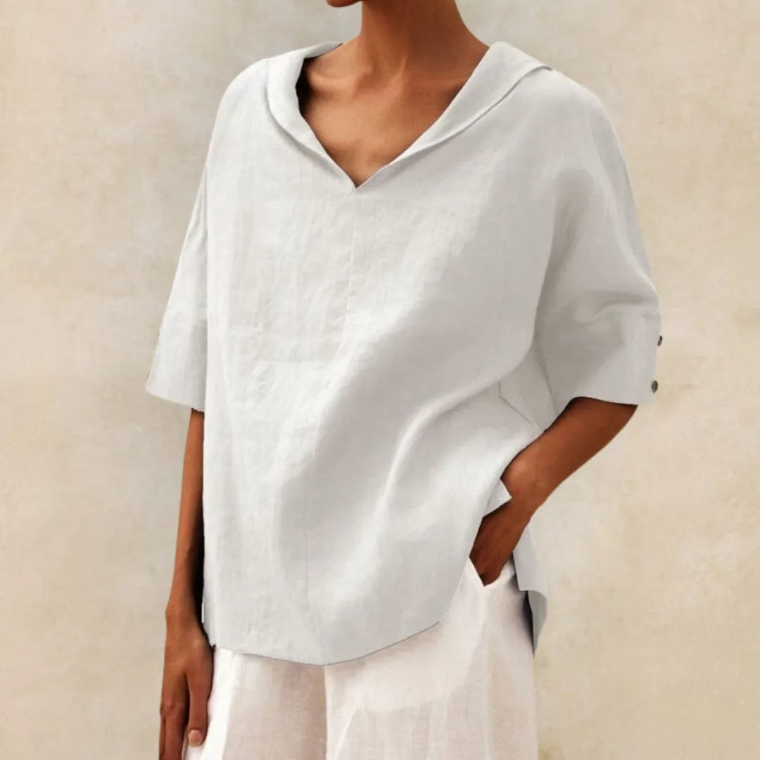 Martha | V-Neck Casual Linen Shirt