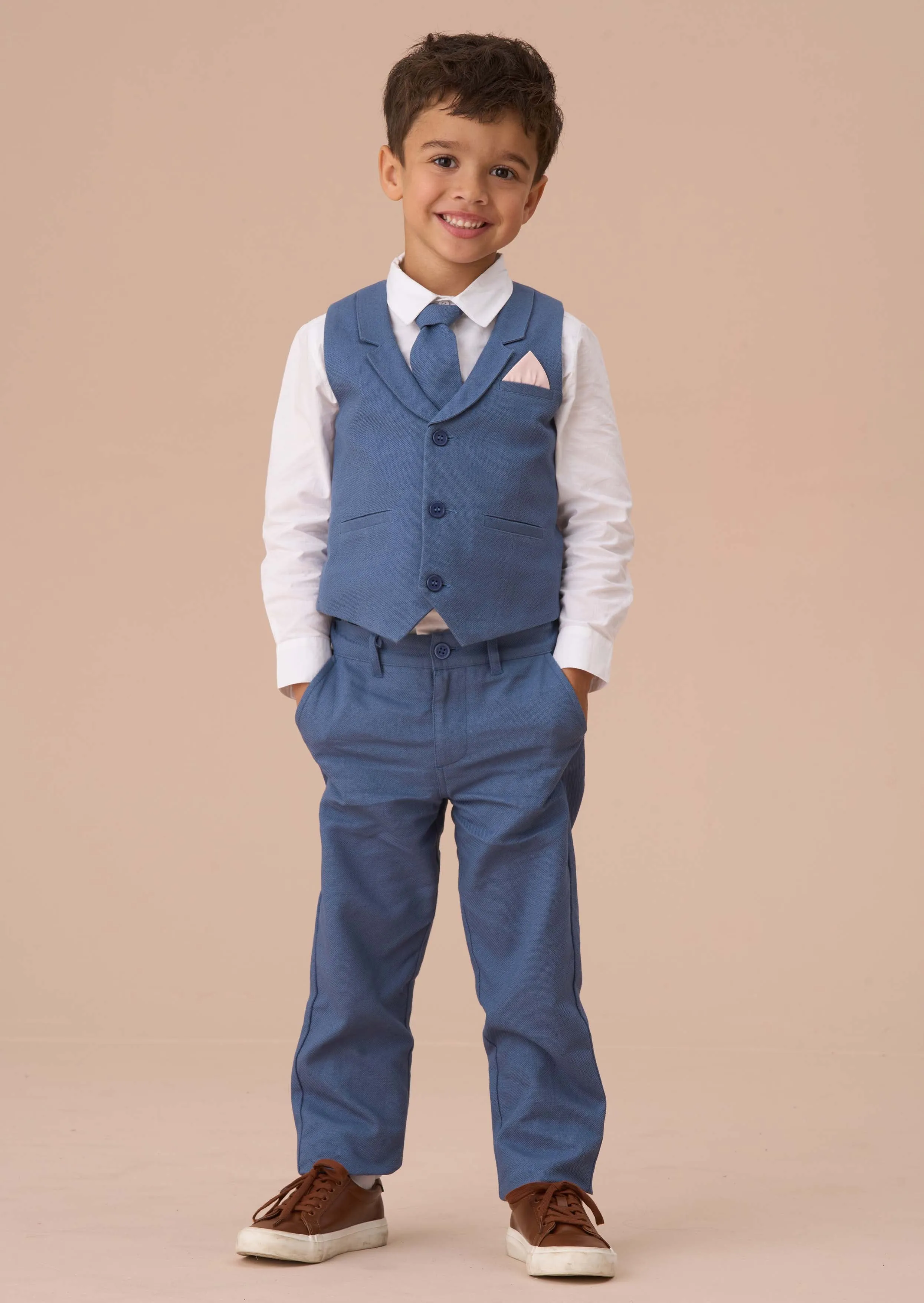 Matty Blue Smart Printed Trouser