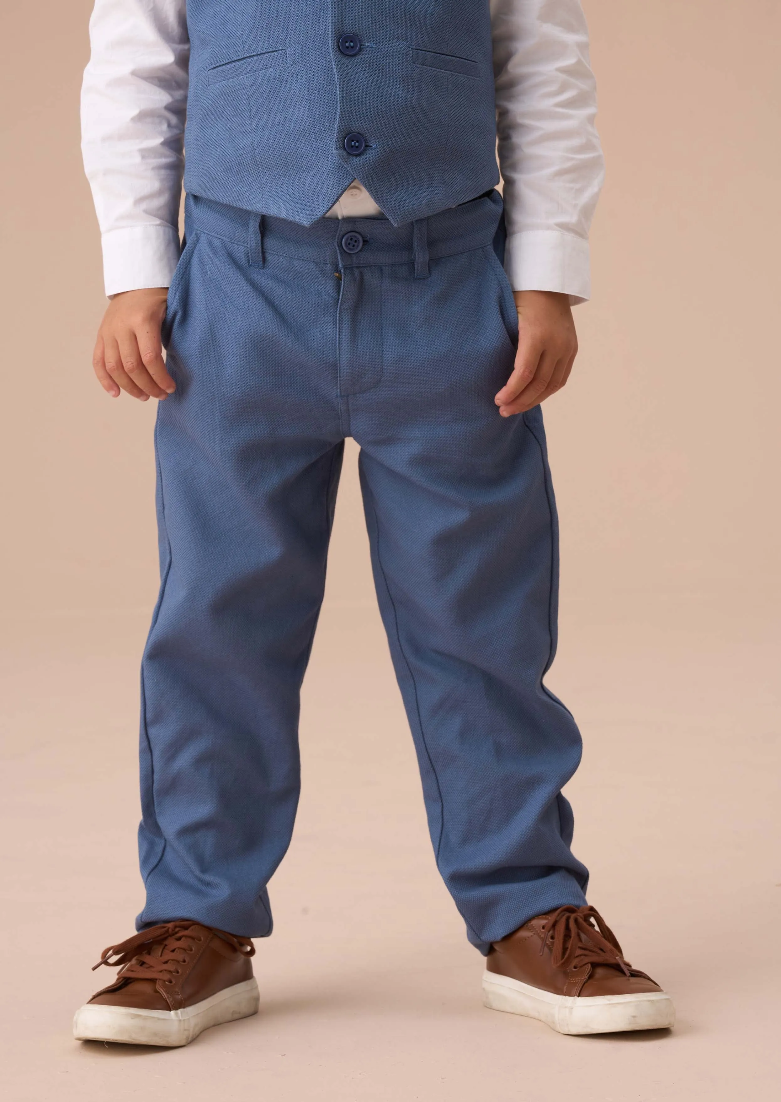 Matty Blue Smart Printed Trouser