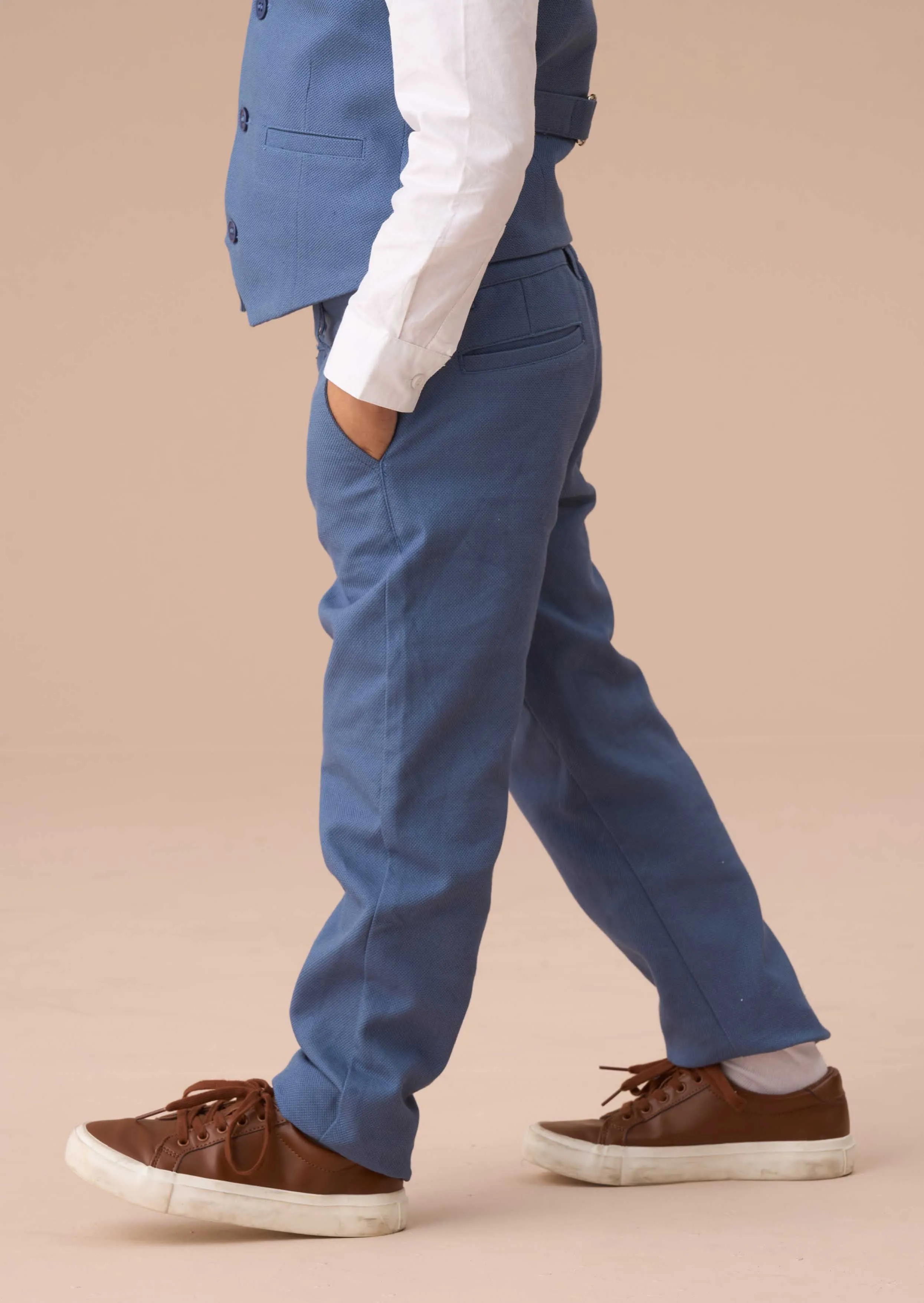 Matty Blue Smart Printed Trouser