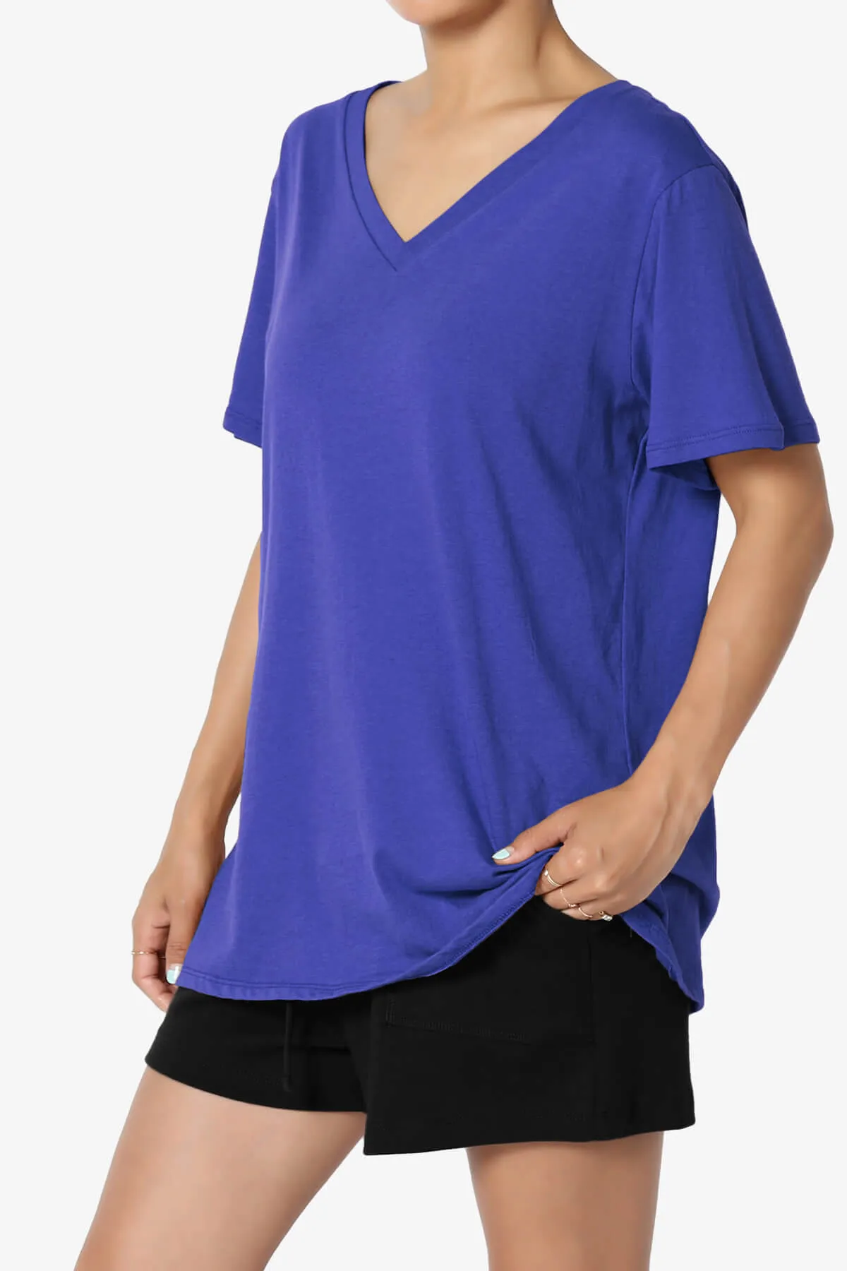 Mayra V-Neck Cotton Boyfriend Tee PLUS
