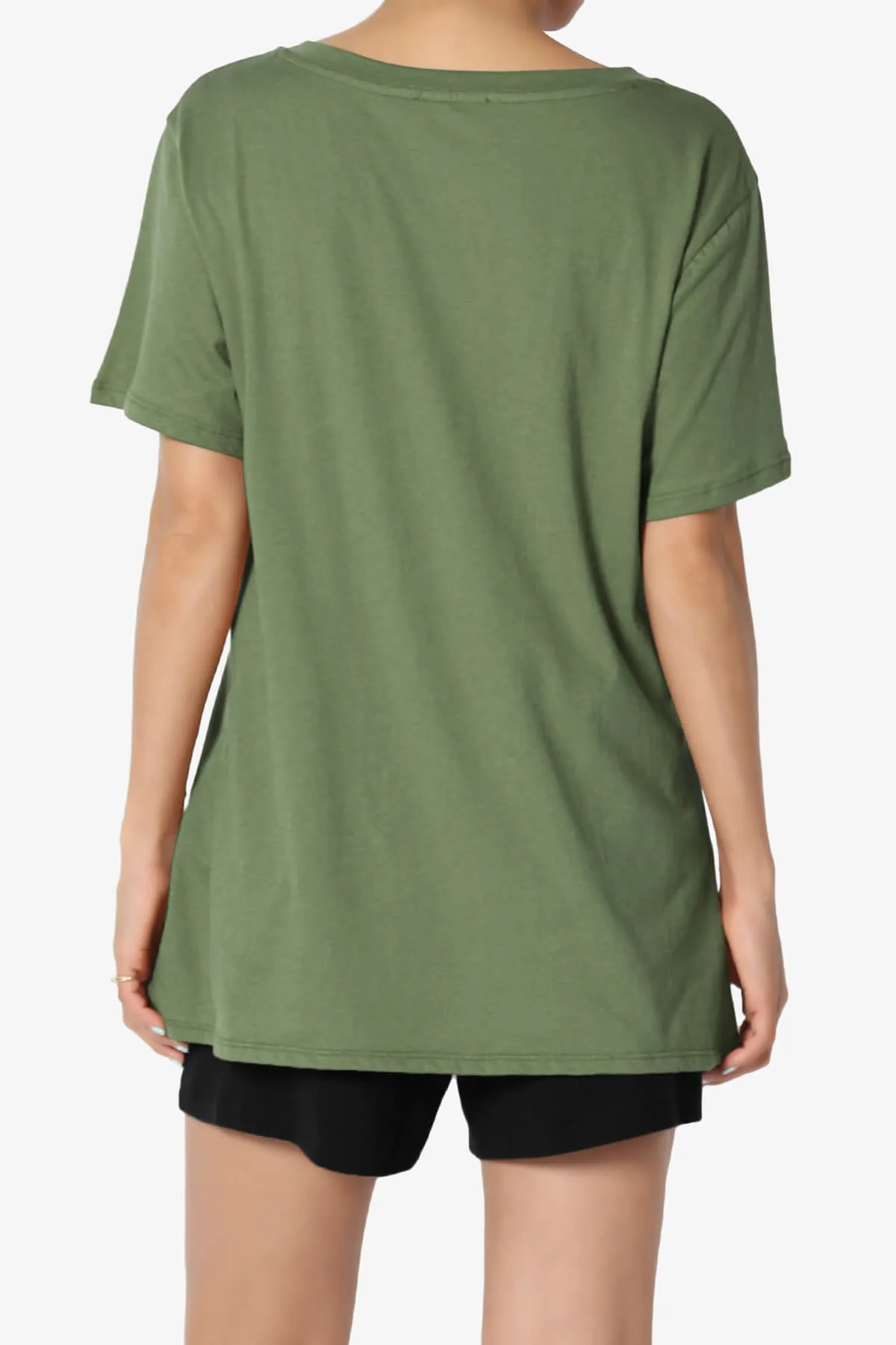 Mayra V-Neck Cotton Boyfriend Tee PLUS