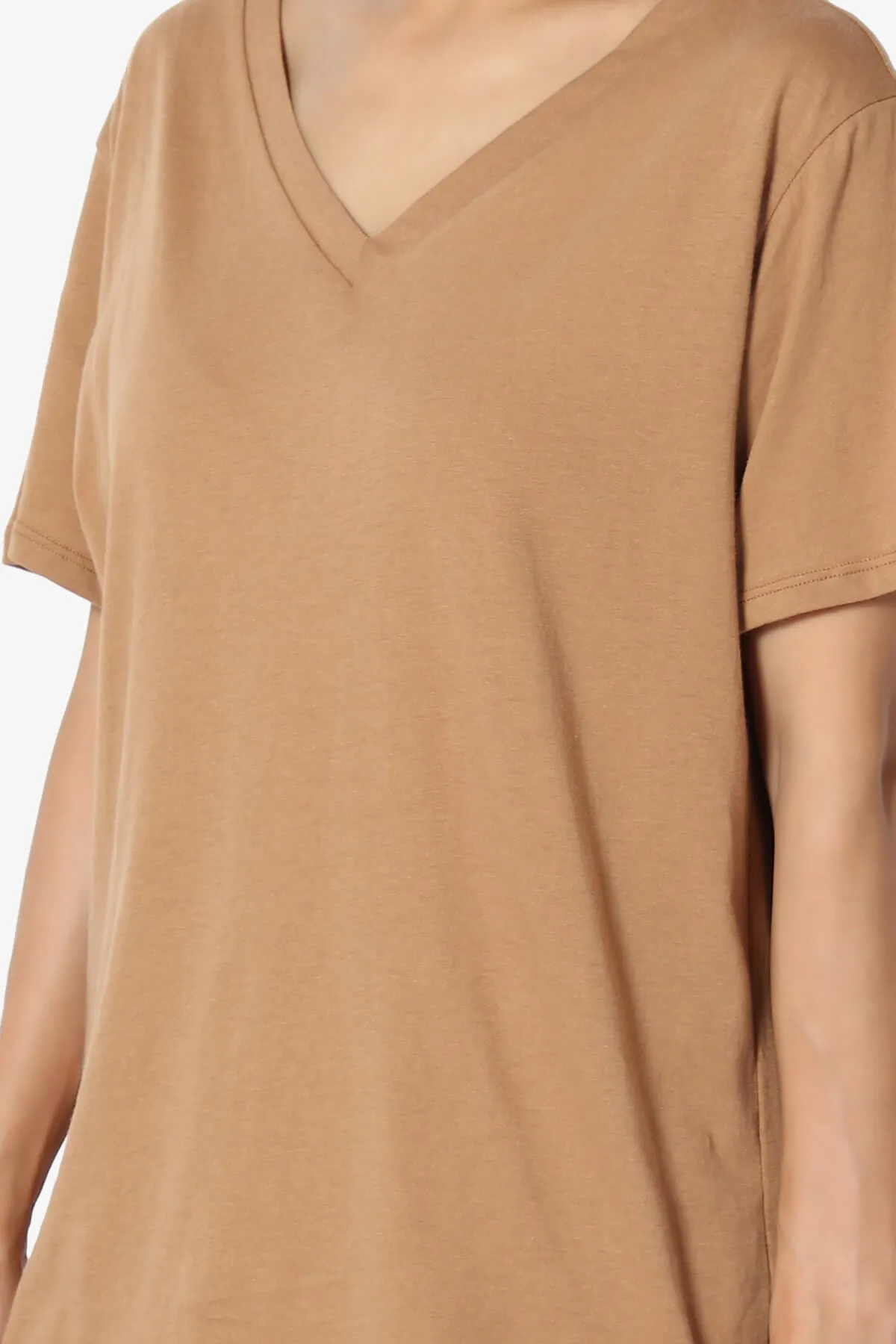 Mayra V-Neck Cotton Boyfriend Tee PLUS