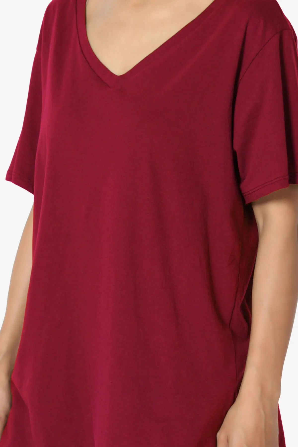 Mayra V-Neck Cotton Boyfriend Tee PLUS