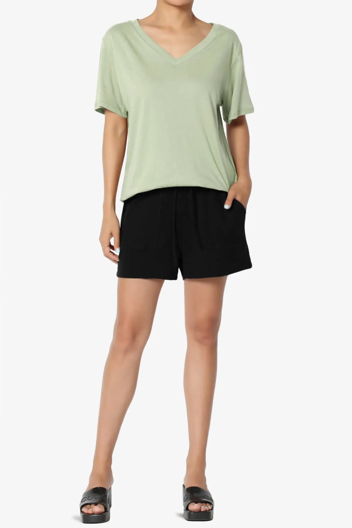 Mayra V-Neck Cotton Boyfriend Tee PLUS