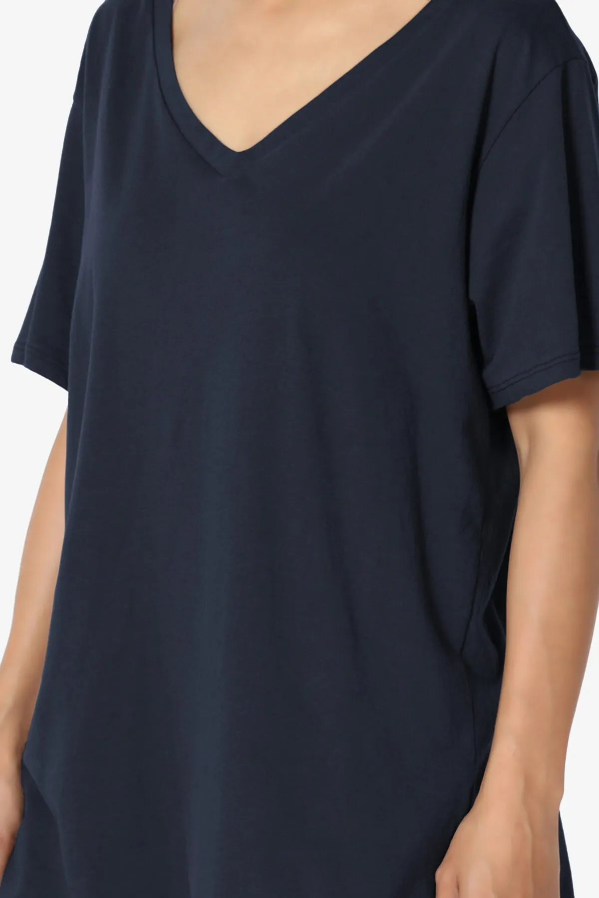 Mayra V-Neck Cotton Boyfriend Tee PLUS