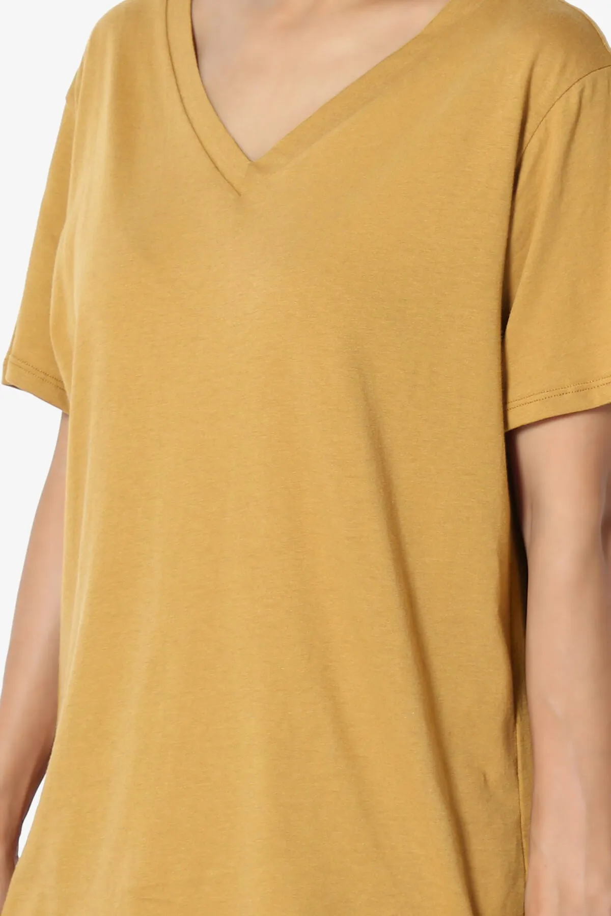 Mayra V-Neck Cotton Boyfriend Tee PLUS