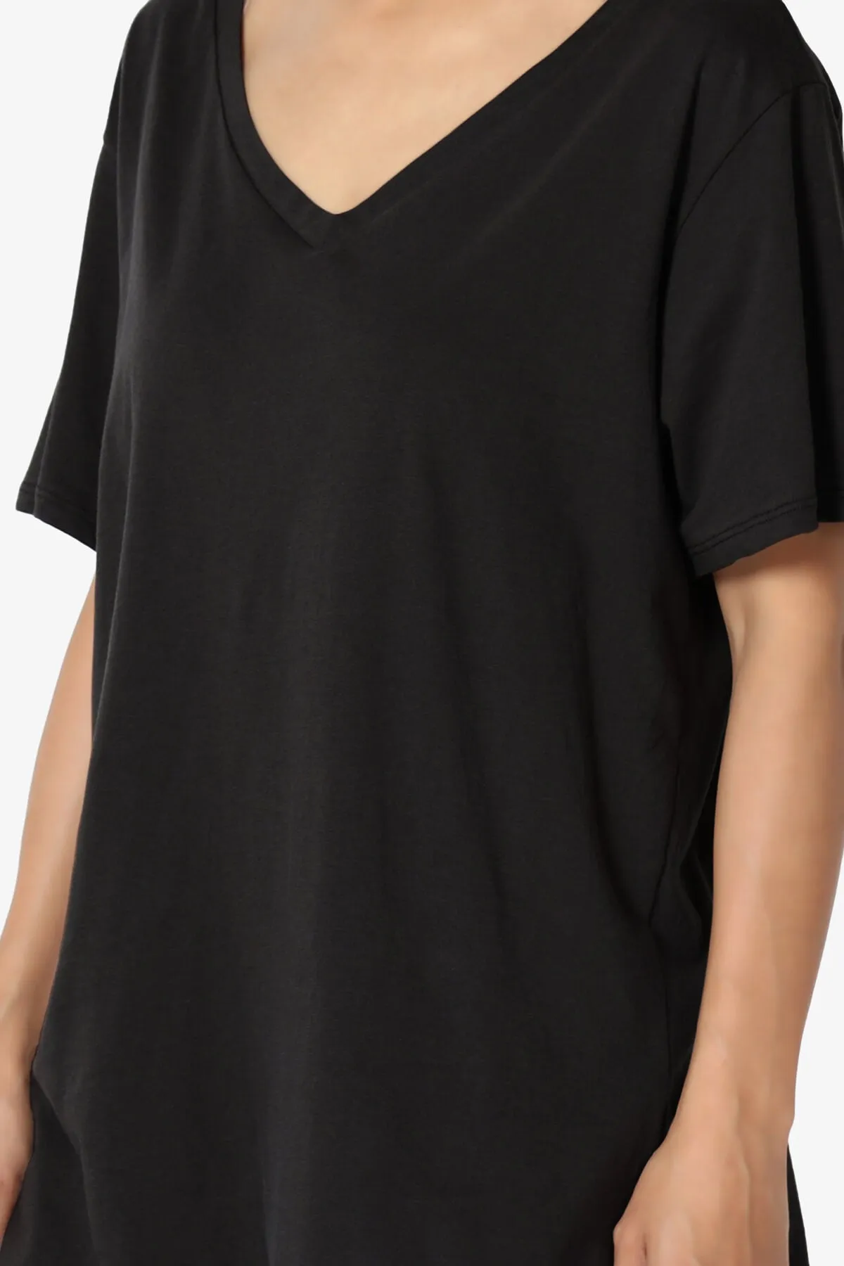 Mayra V-Neck Cotton Boyfriend Tee PLUS