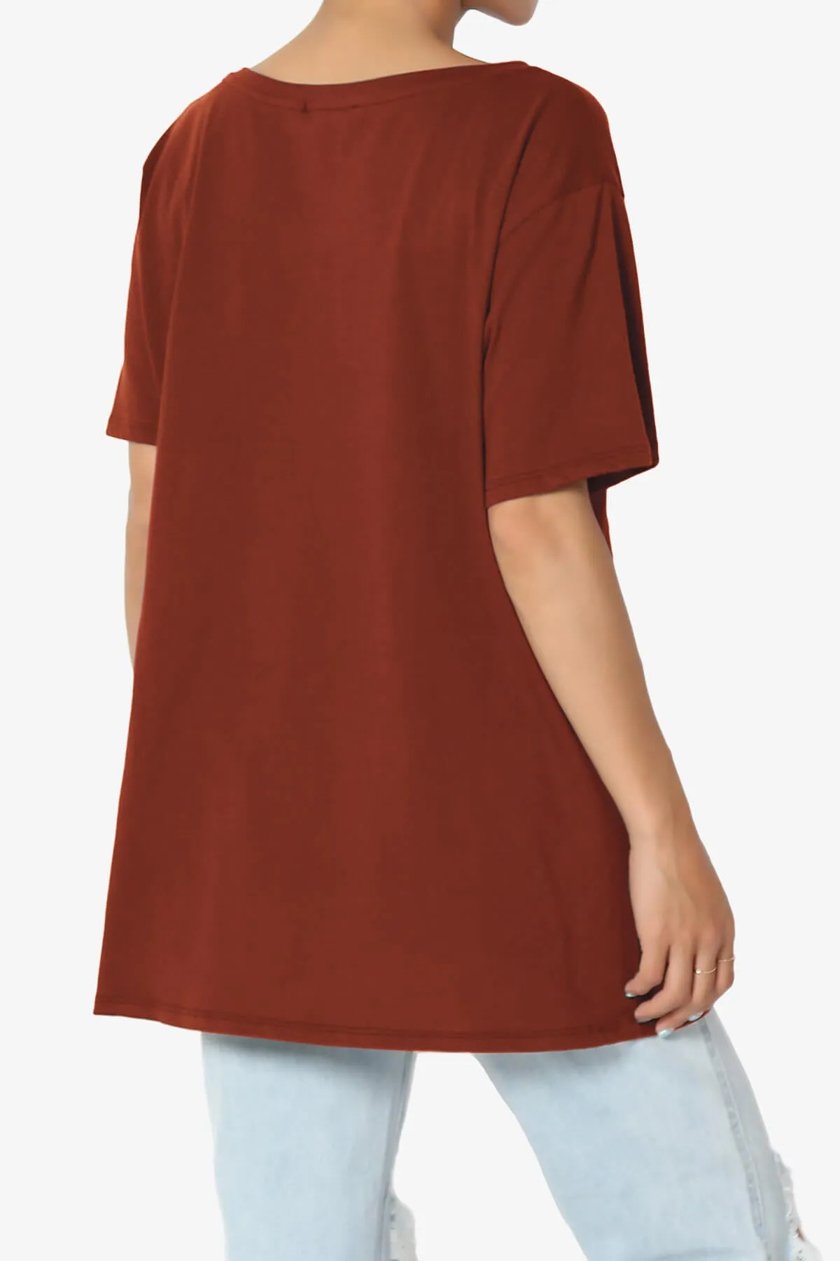 Mayra V-Neck Cotton Boyfriend Tee PLUS