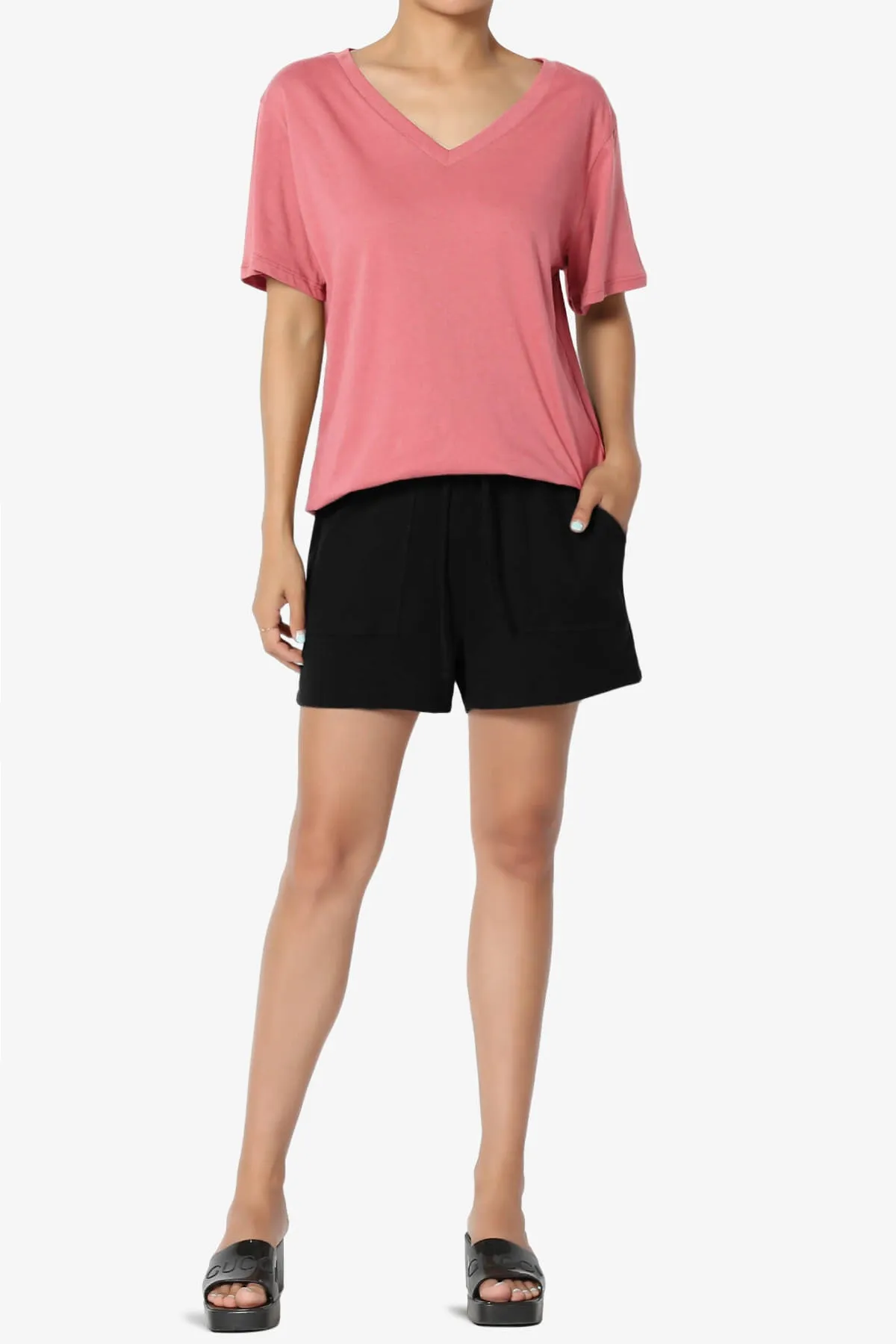 Mayra V-Neck Cotton Boyfriend Tee PLUS