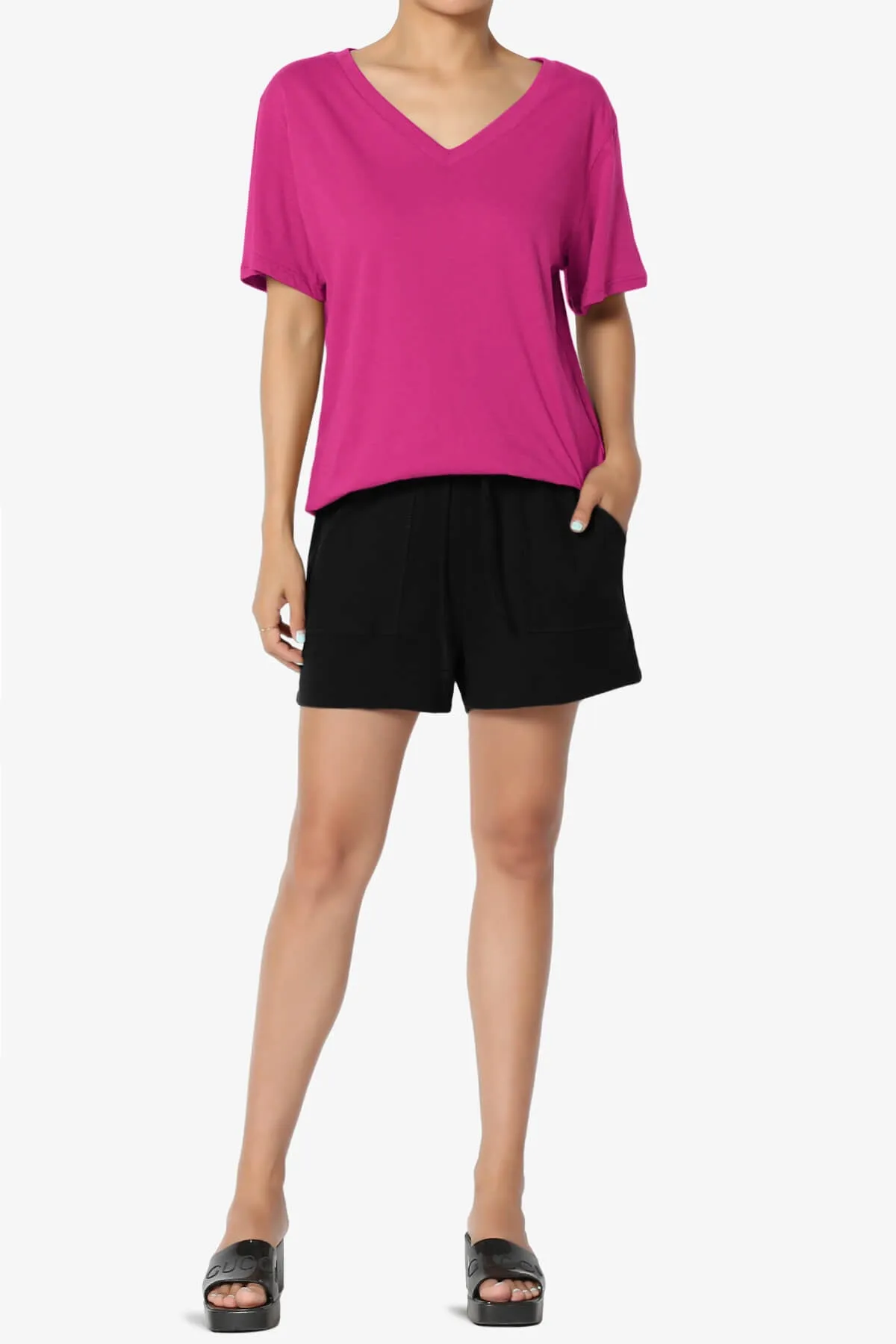 Mayra V-Neck Cotton Boyfriend Tee PLUS