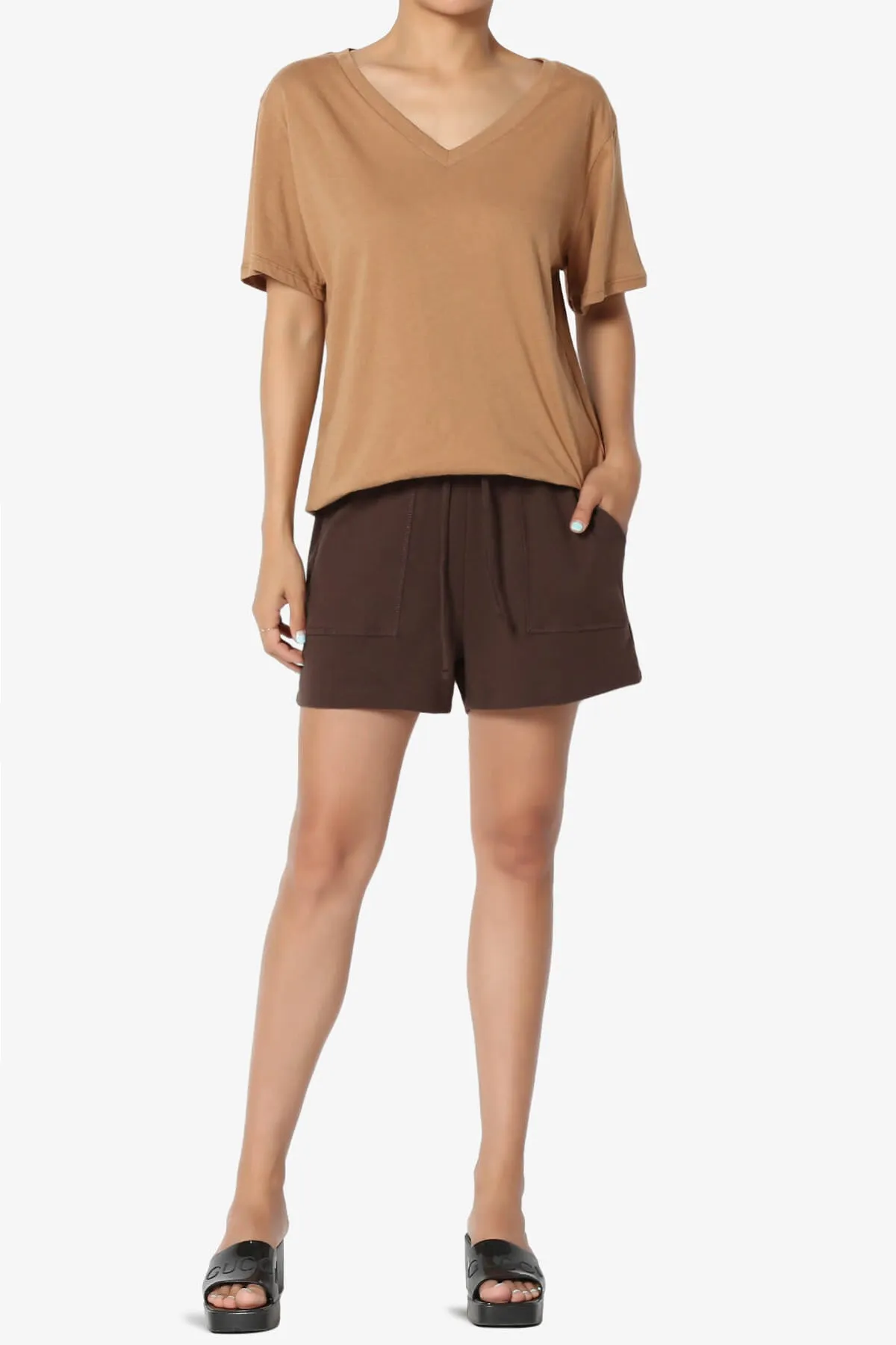 Mayra V-Neck Cotton Boyfriend Tee PLUS