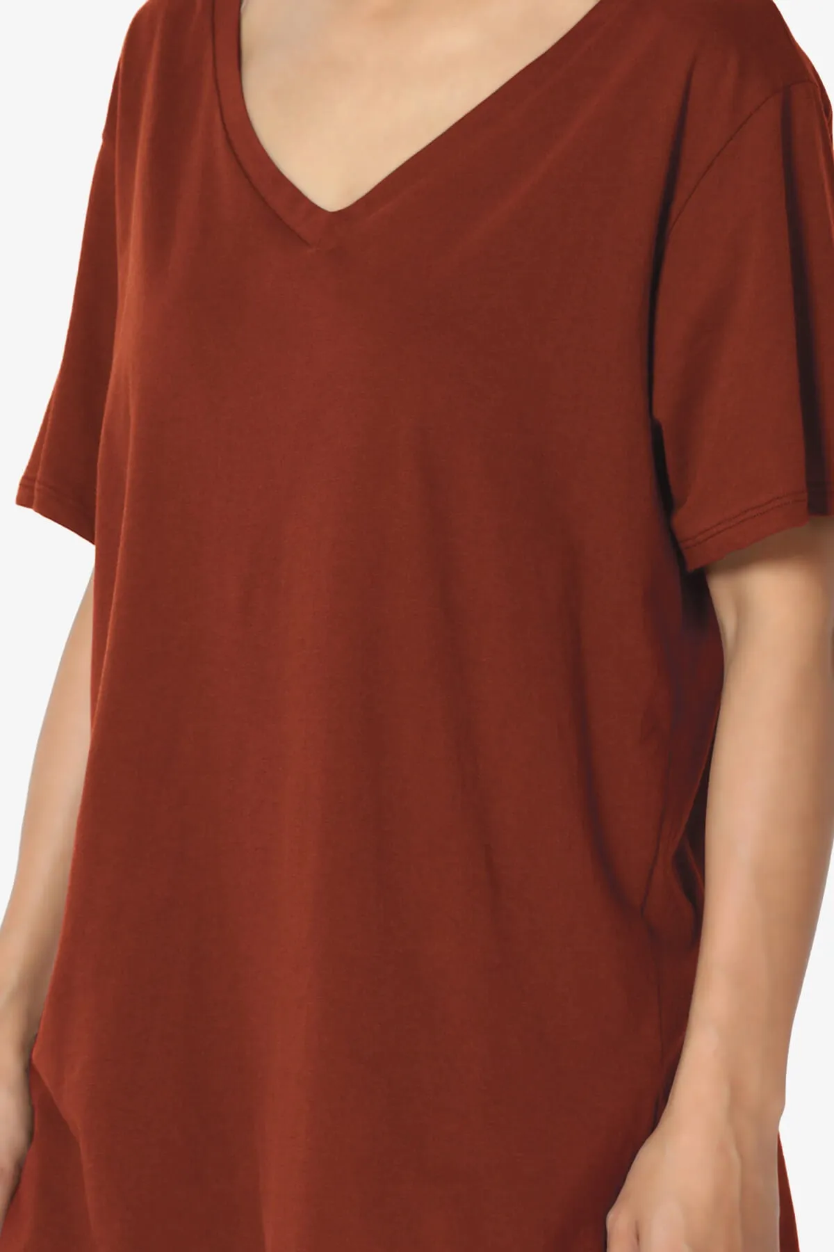 Mayra V-Neck Cotton Boyfriend Tee PLUS