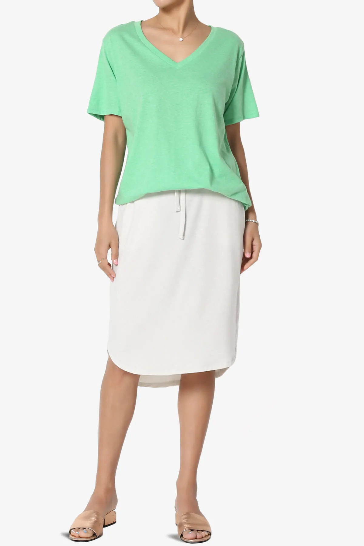 Mayra V-Neck Cotton Boyfriend Tee PLUS