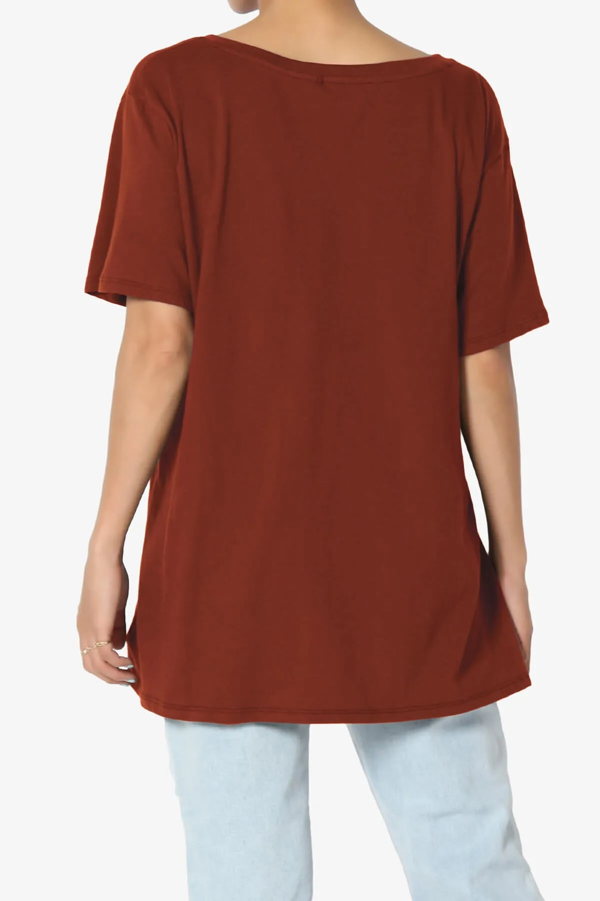 Mayra V-Neck Cotton Boyfriend Tee PLUS