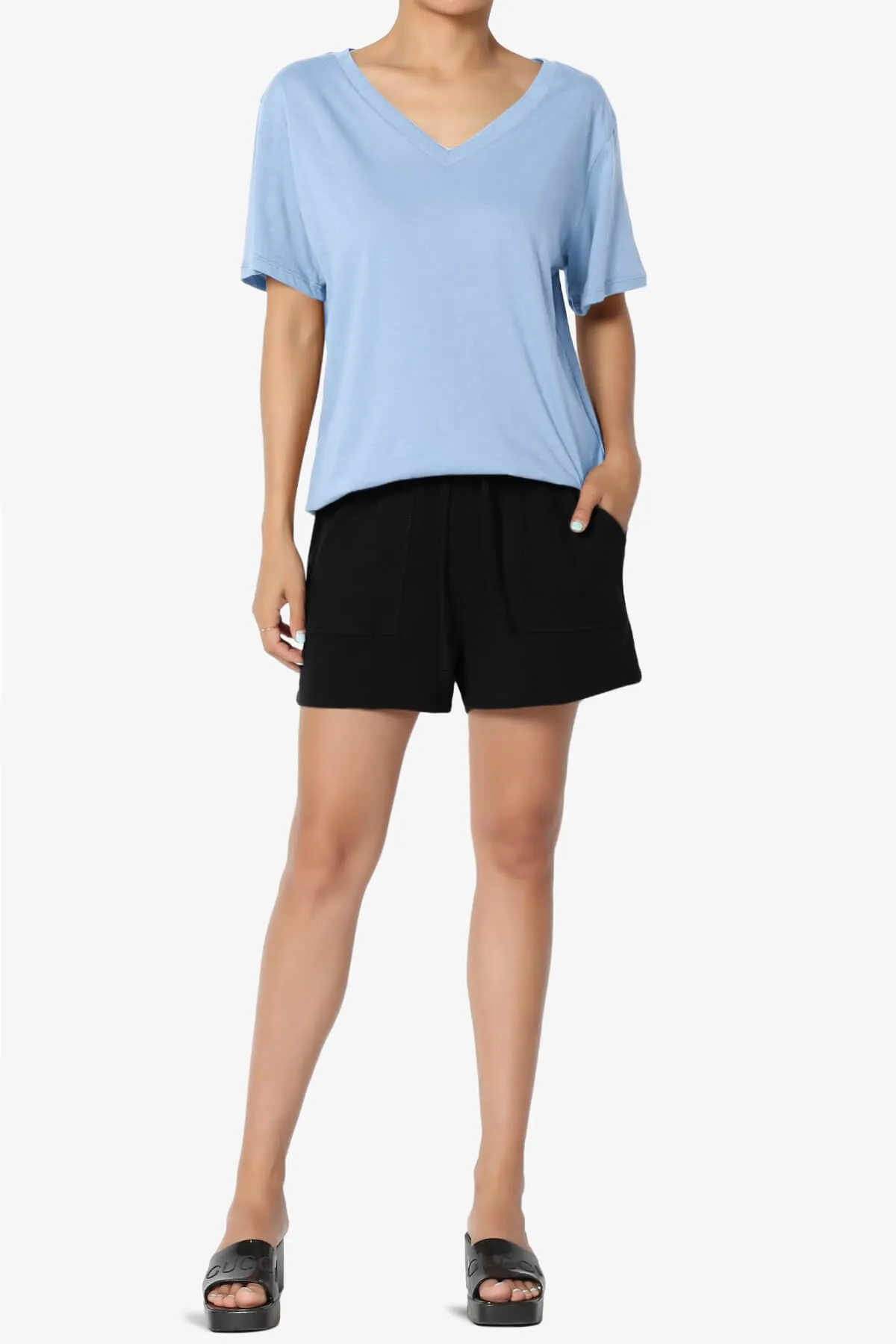 Mayra V-Neck Cotton Boyfriend Tee PLUS