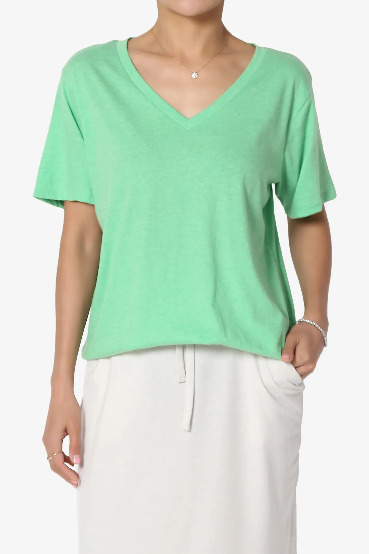 Mayra V-Neck Cotton Boyfriend Tee PLUS