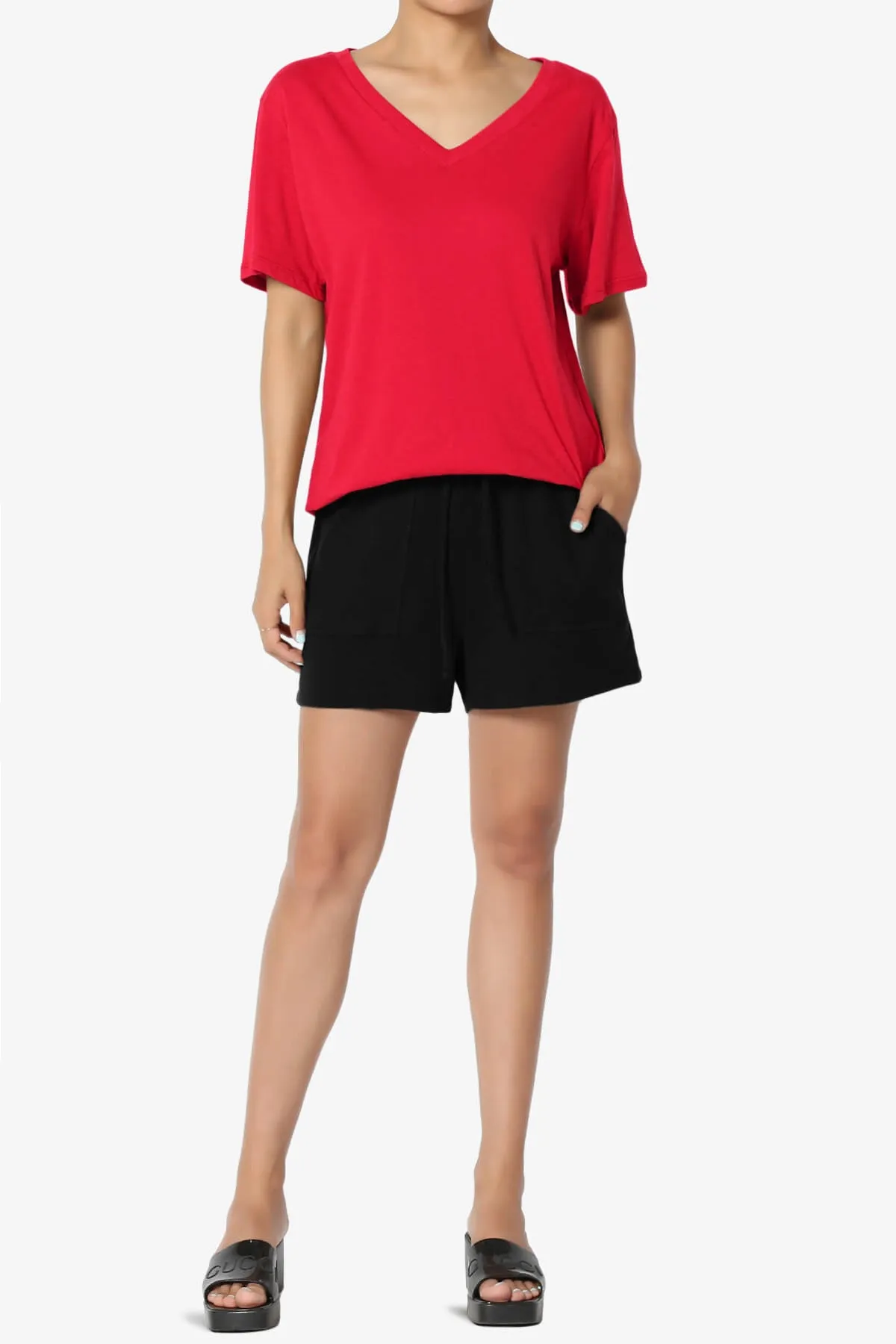 Mayra V-Neck Cotton Boyfriend Tee PLUS