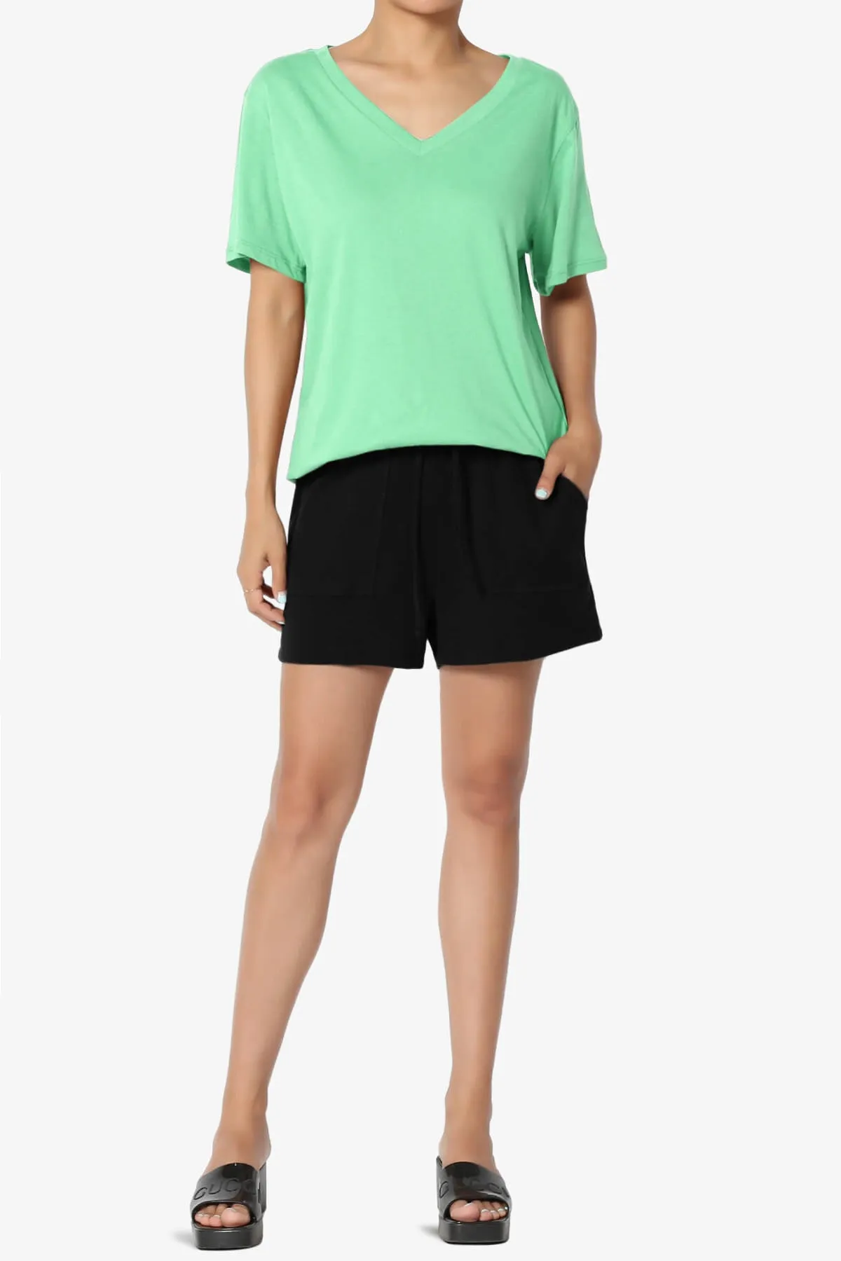 Mayra V-Neck Cotton Boyfriend Tee PLUS