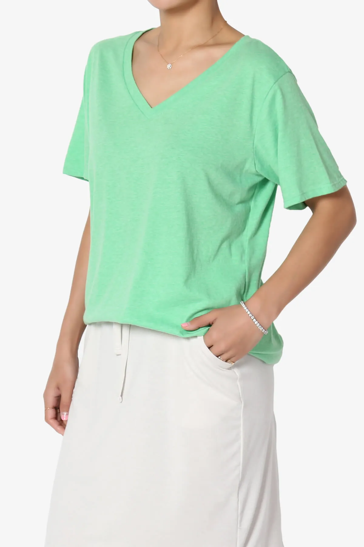 Mayra V-Neck Cotton Boyfriend Tee PLUS