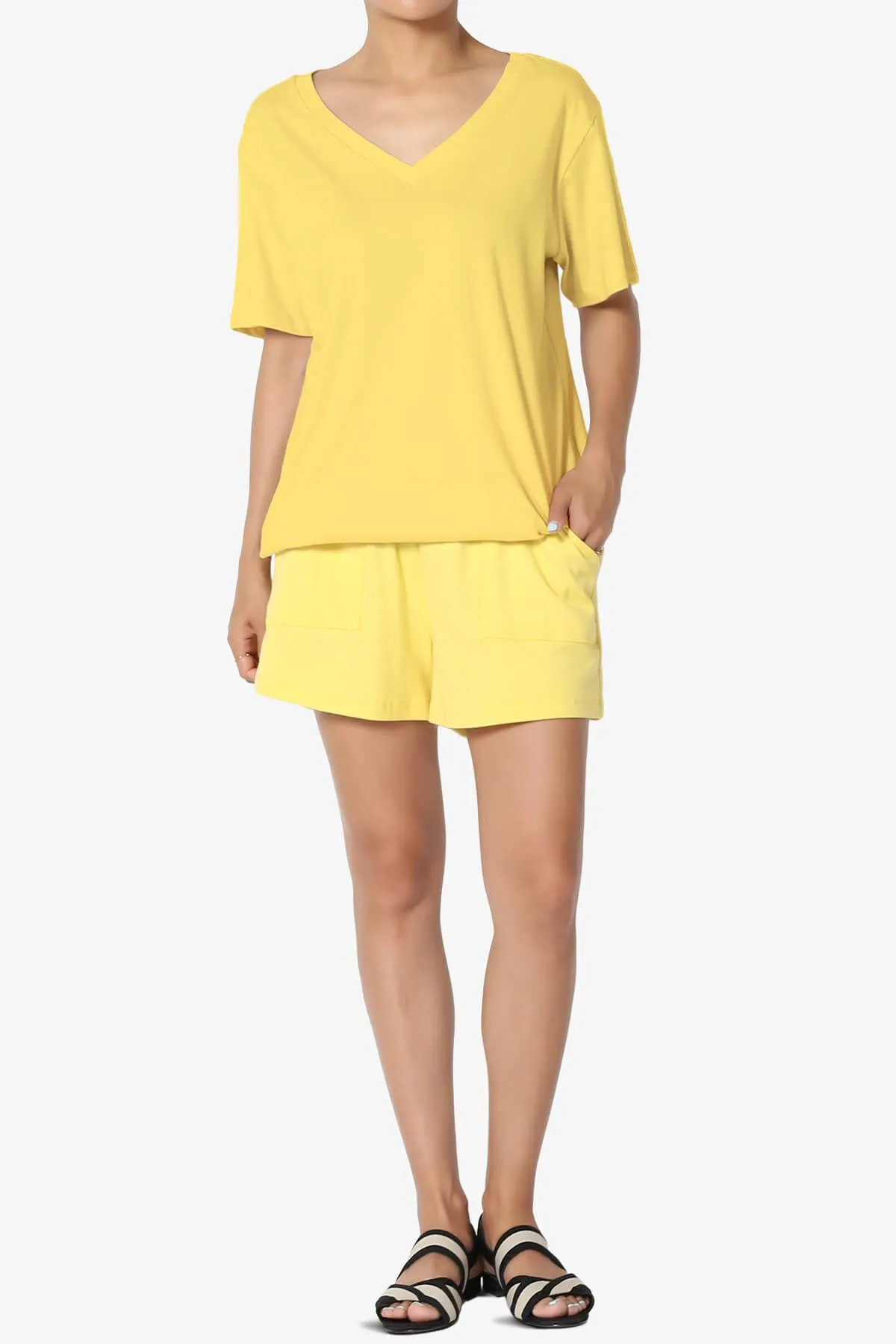 Mayra V-Neck Cotton Boyfriend Tee PLUS