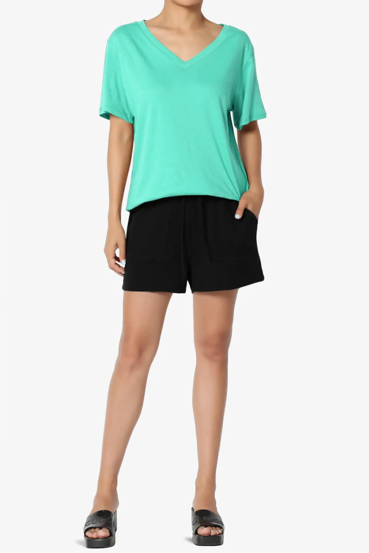 Mayra V-Neck Cotton Boyfriend Tee PLUS