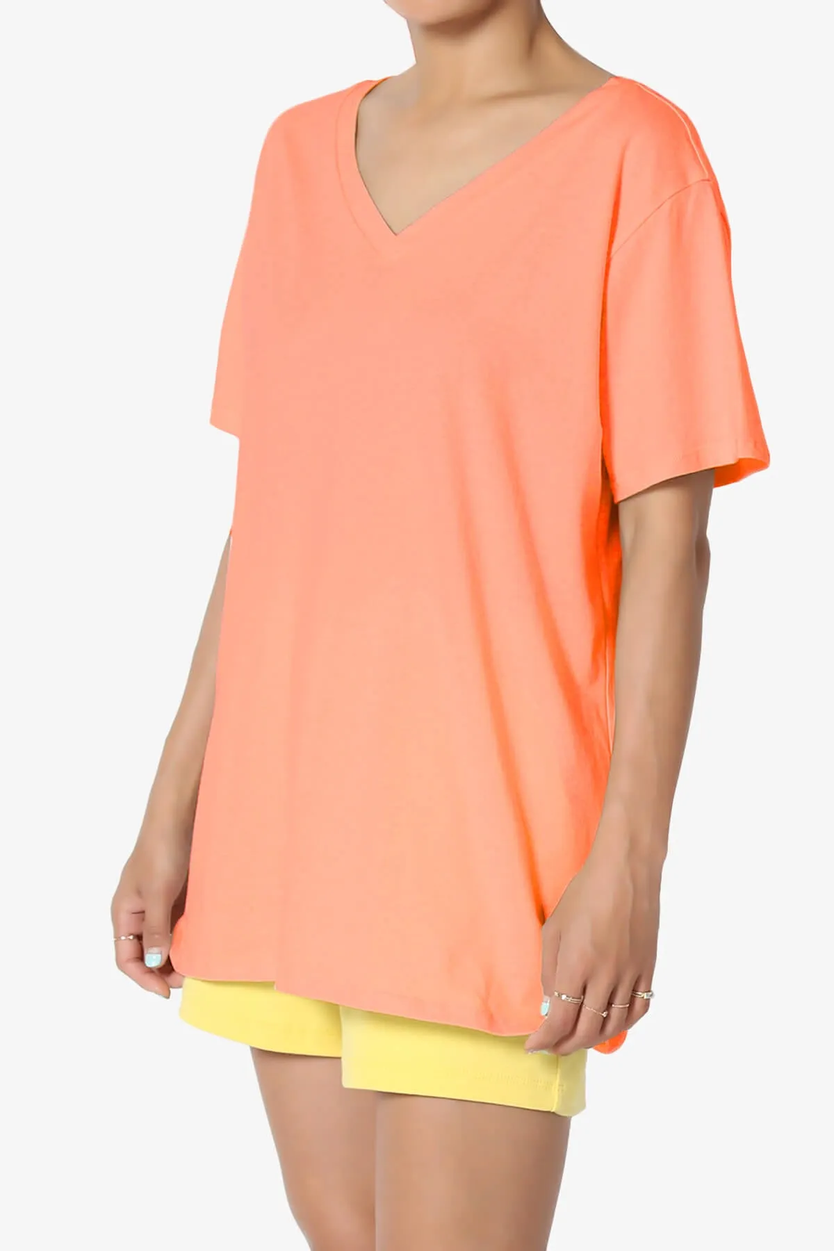 Mayra V-Neck Cotton Boyfriend Tee PLUS