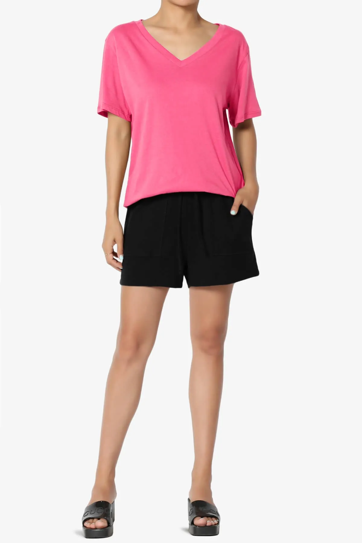 Mayra V-Neck Cotton Boyfriend Tee PLUS