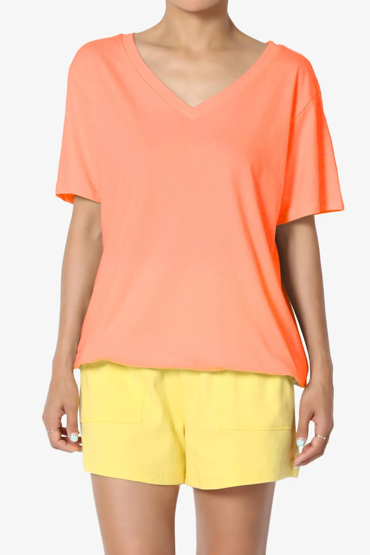Mayra V-Neck Cotton Boyfriend Tee PLUS