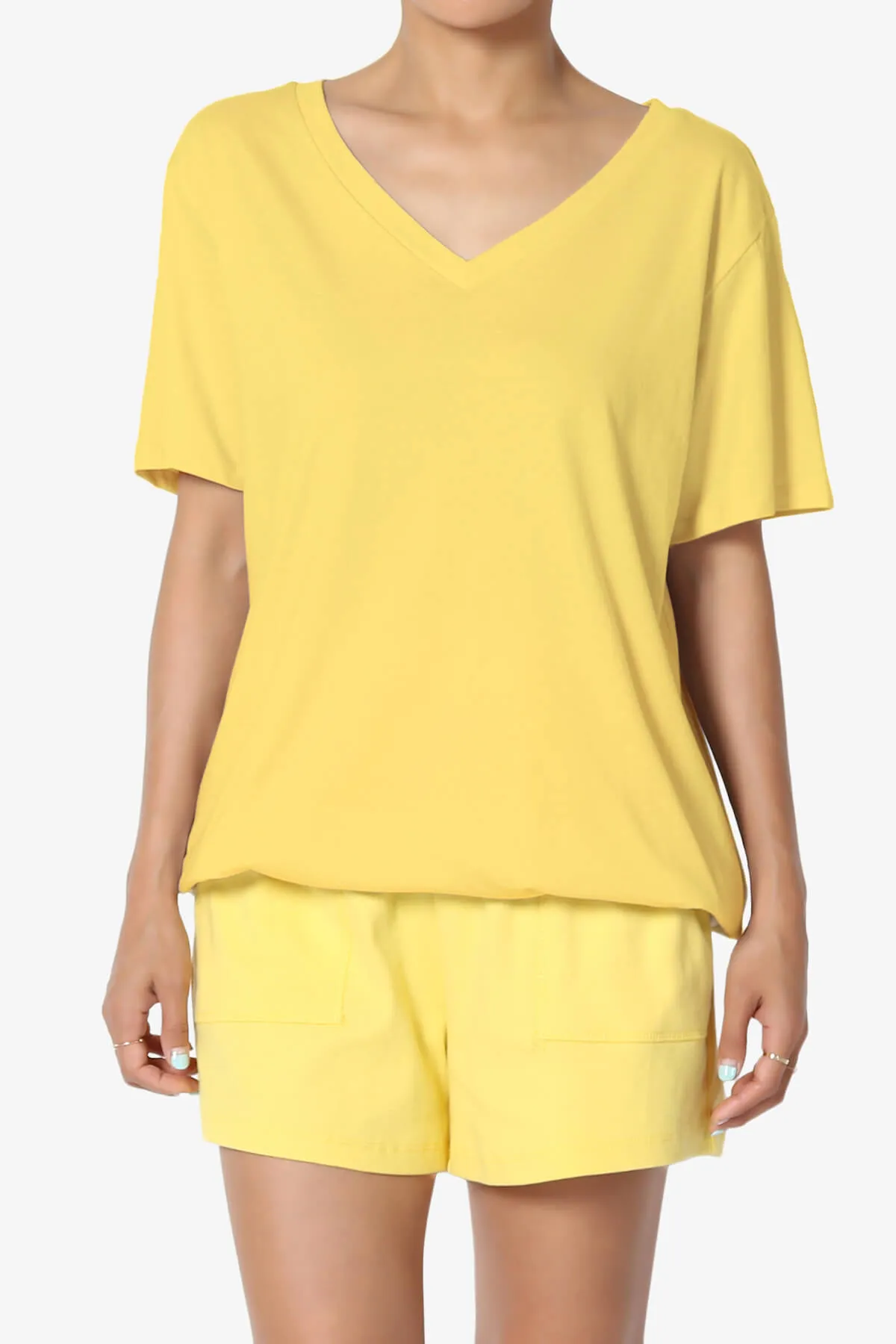 Mayra V-Neck Cotton Boyfriend Tee PLUS