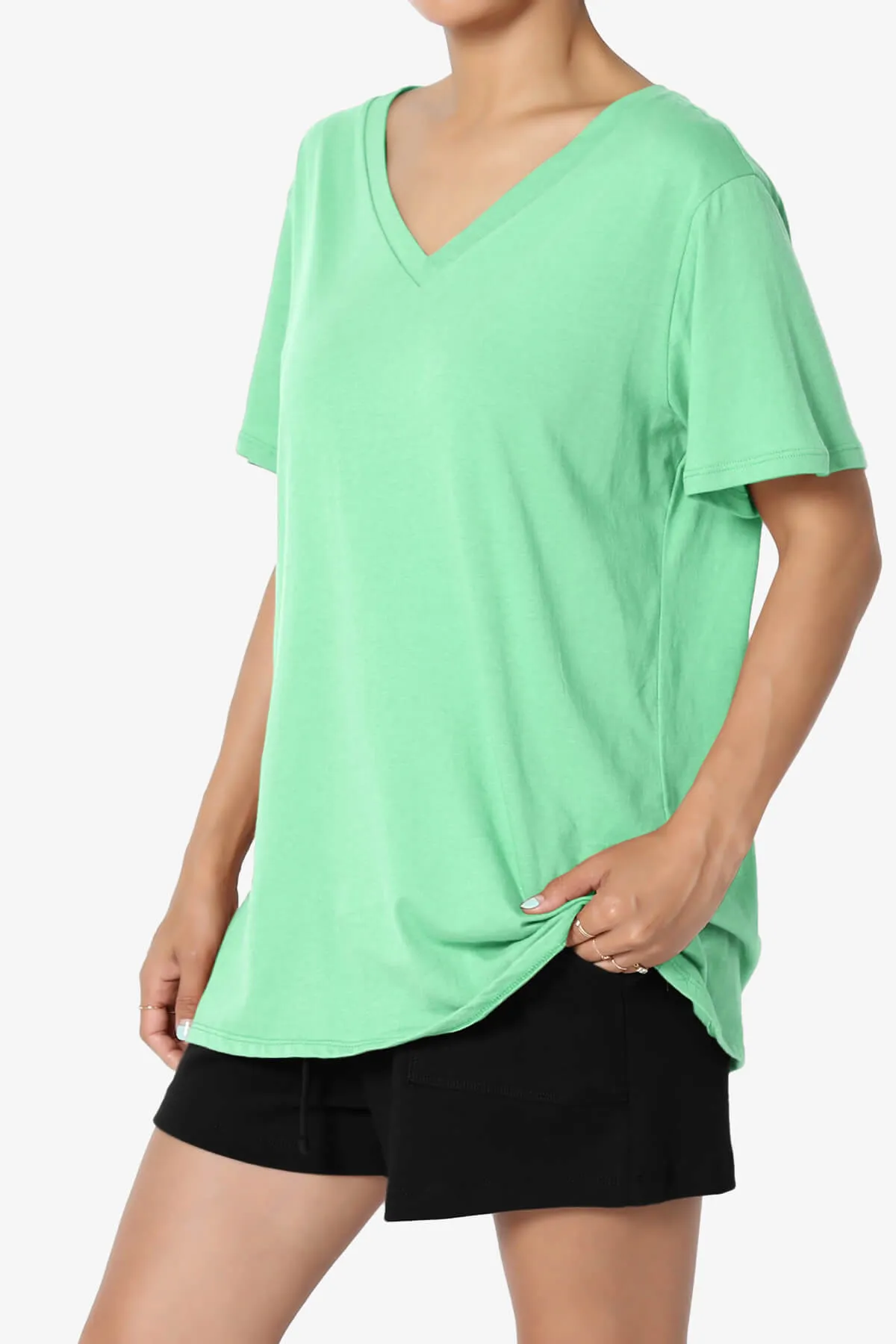 Mayra V-Neck Cotton Boyfriend Tee PLUS