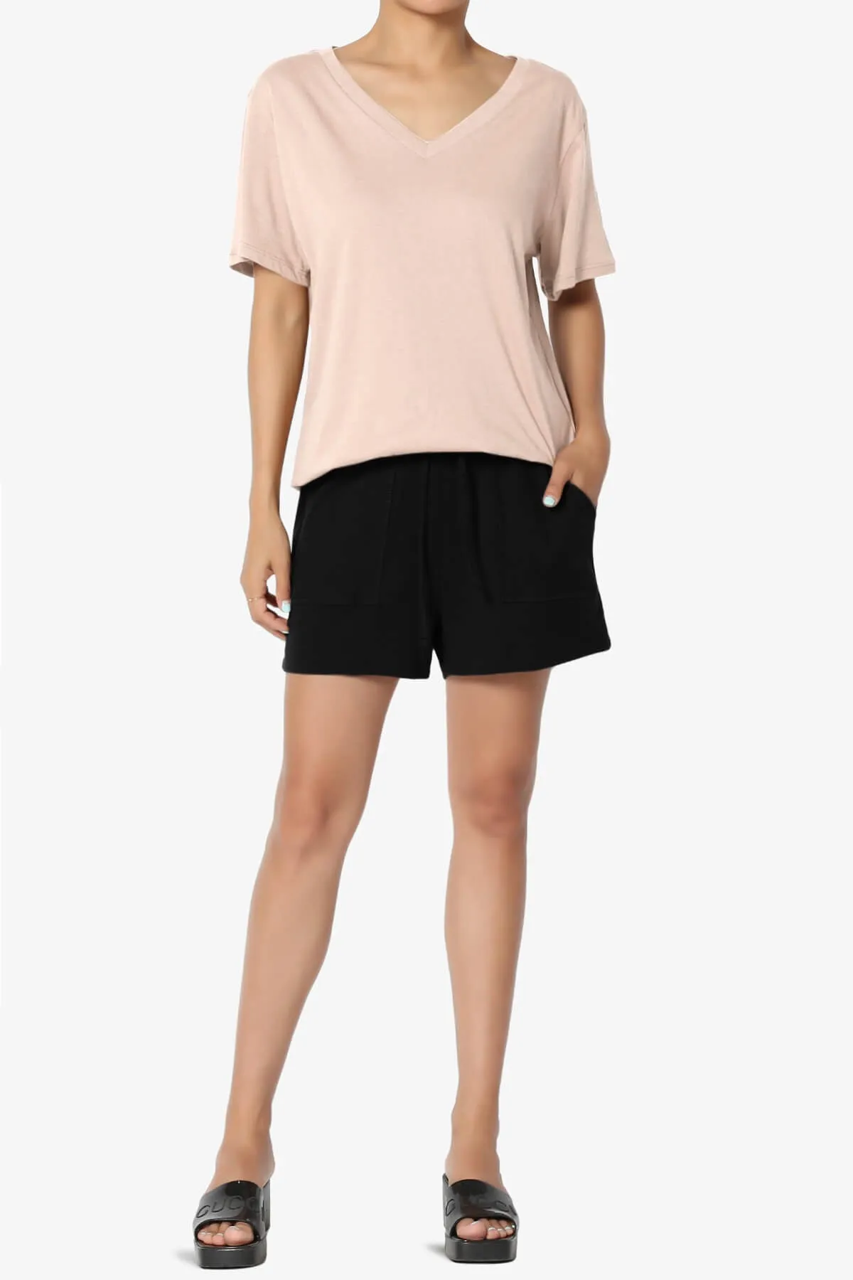 Mayra V-Neck Cotton Boyfriend Tee PLUS