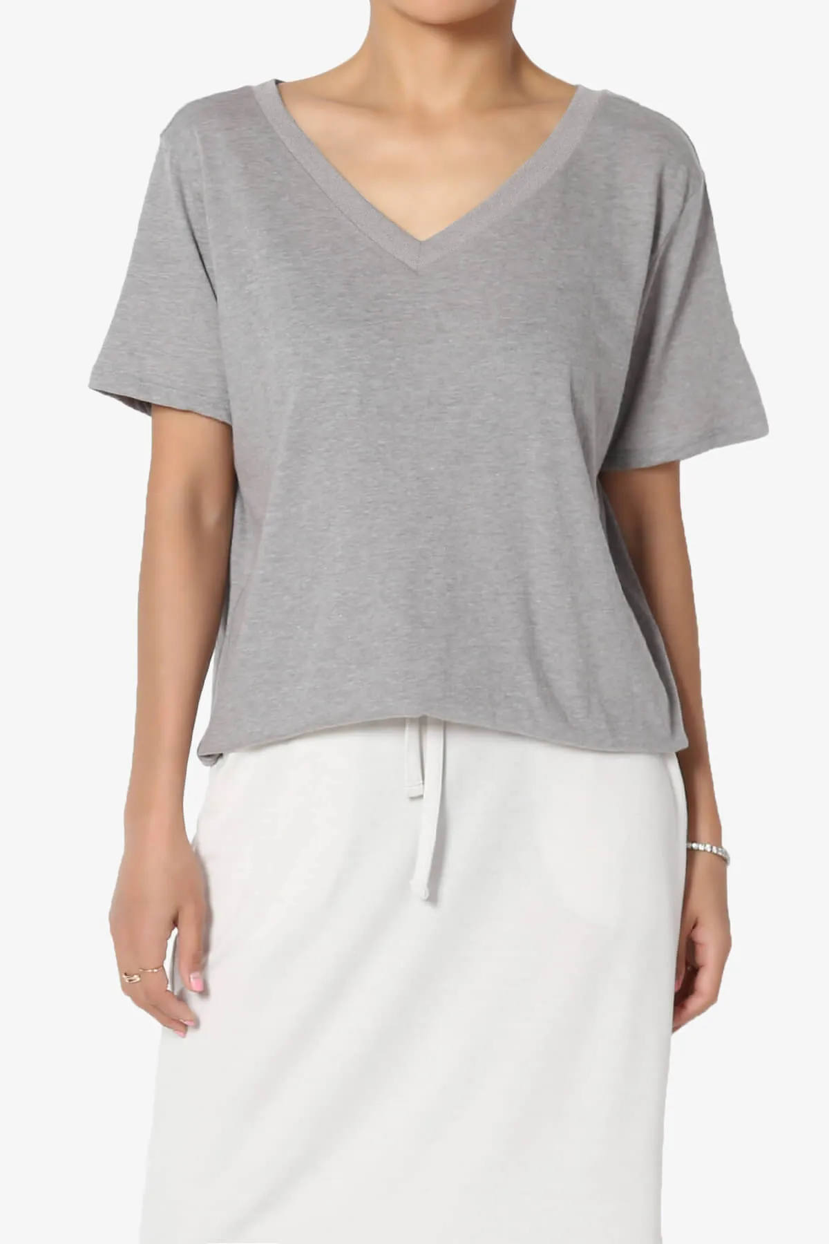 Mayra V-Neck Cotton Boyfriend Tee PLUS