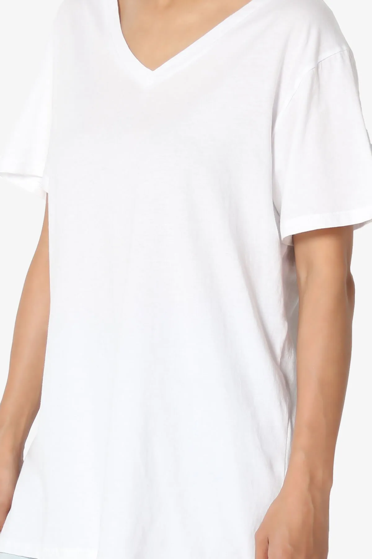 Mayra V-Neck Cotton Boyfriend Tee PLUS