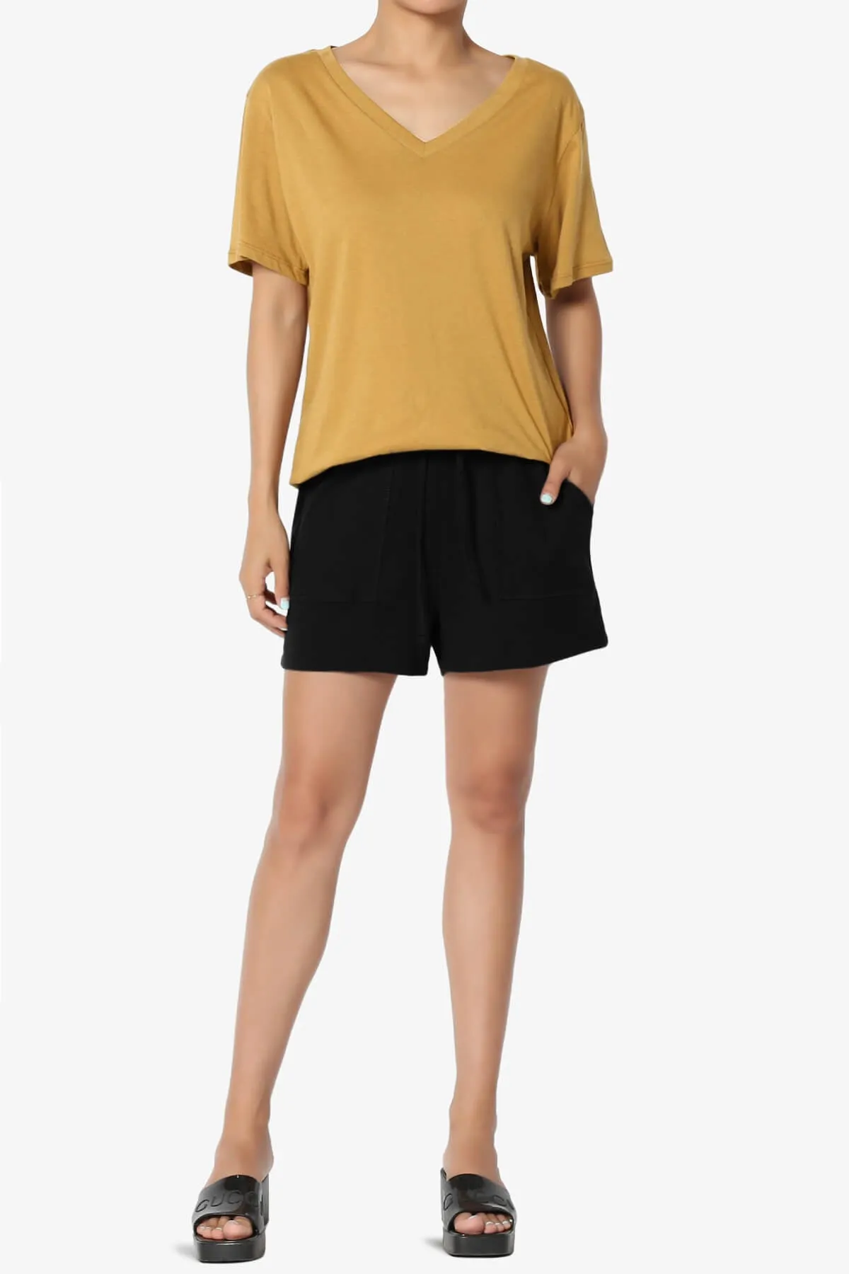 Mayra V-Neck Cotton Boyfriend Tee PLUS