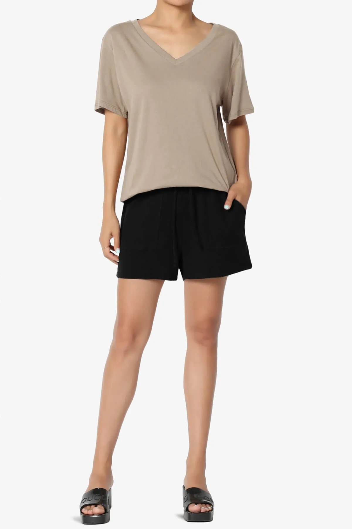 Mayra V-Neck Cotton Boyfriend Tee PLUS