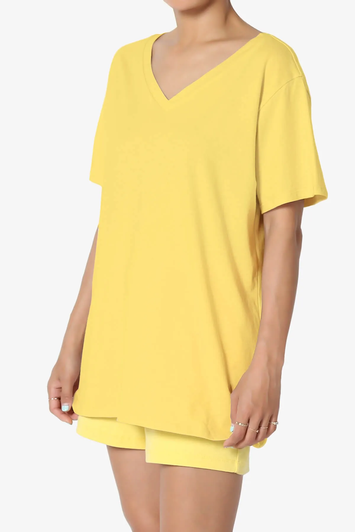 Mayra V-Neck Cotton Boyfriend Tee PLUS