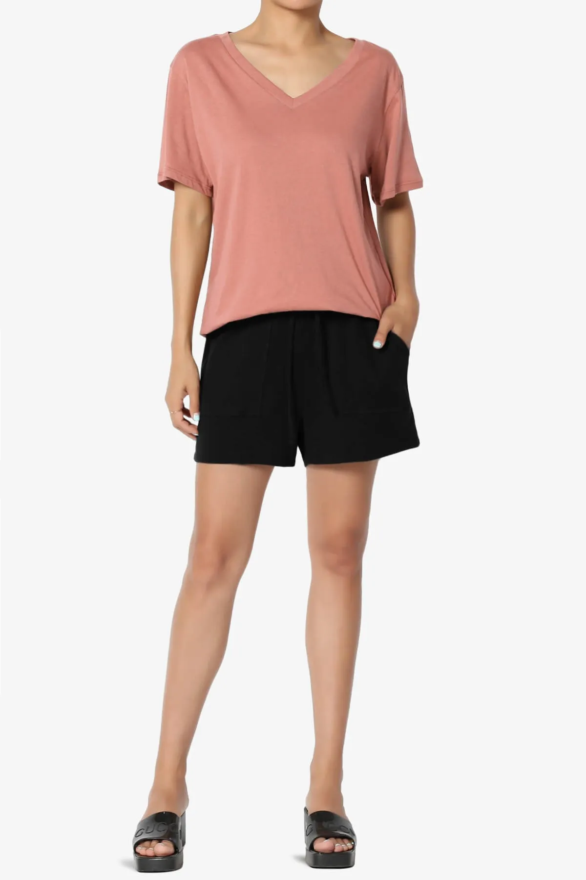 Mayra V-Neck Cotton Boyfriend Tee PLUS