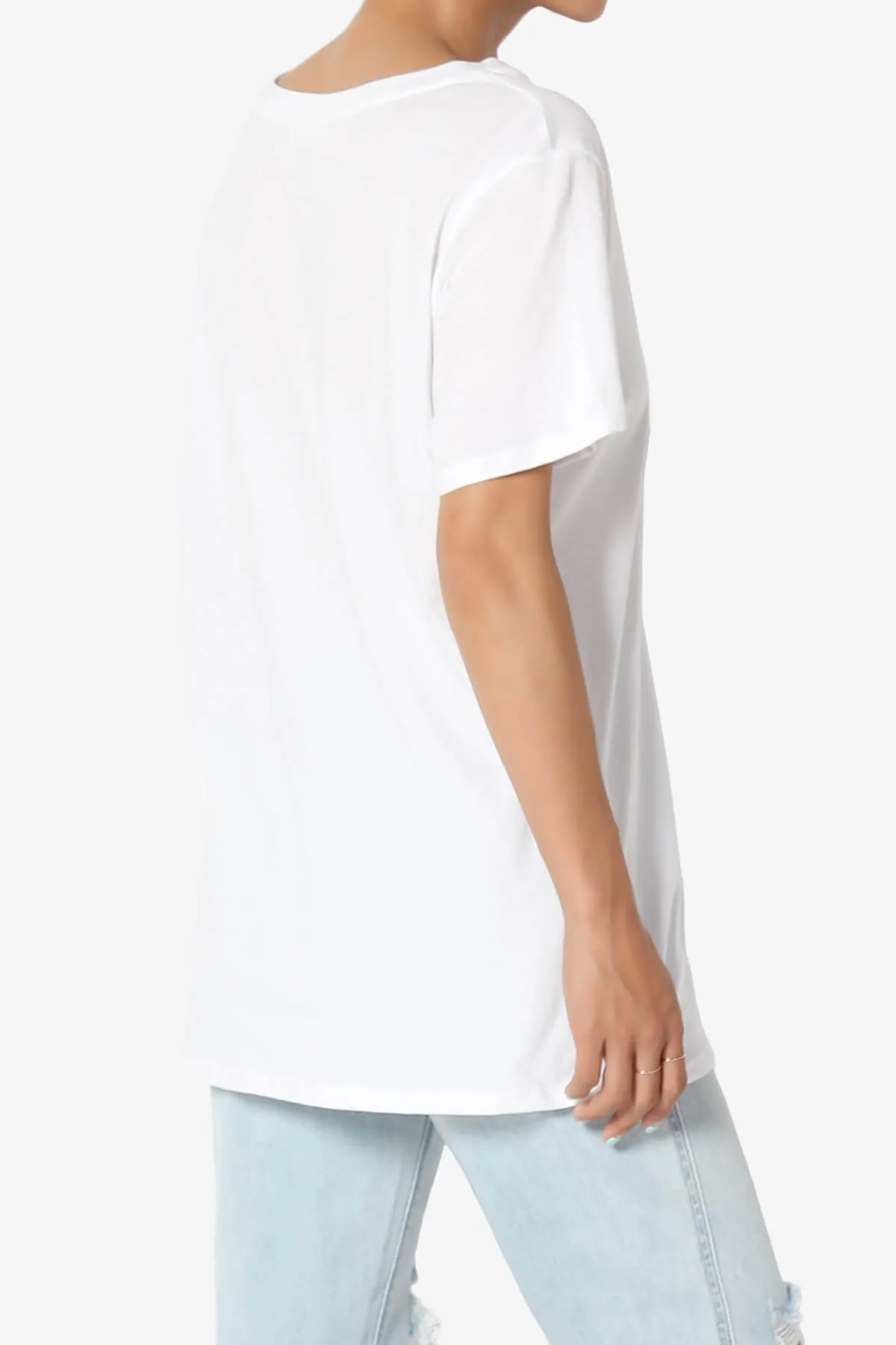 Mayra V-Neck Cotton Boyfriend Tee PLUS
