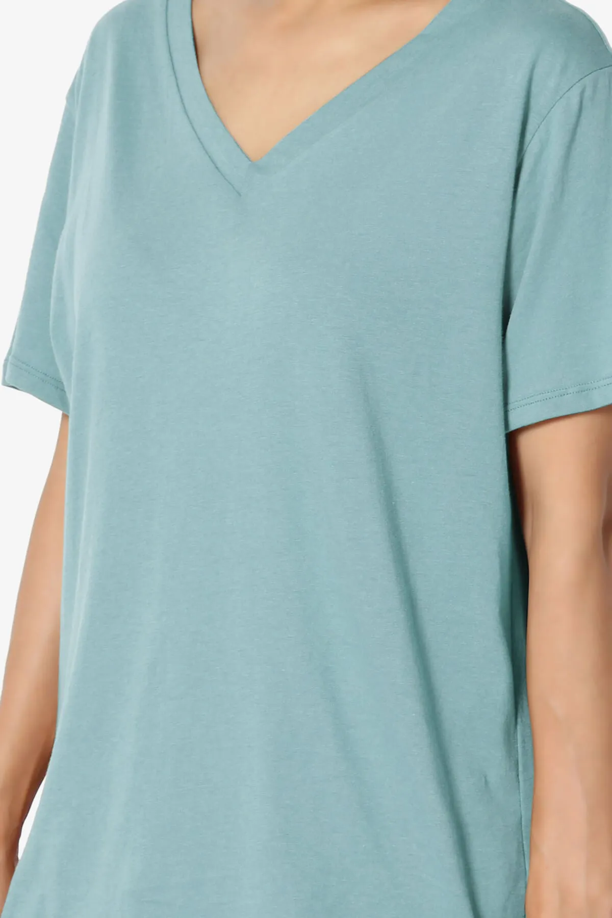 Mayra V-Neck Cotton Boyfriend Tee PLUS