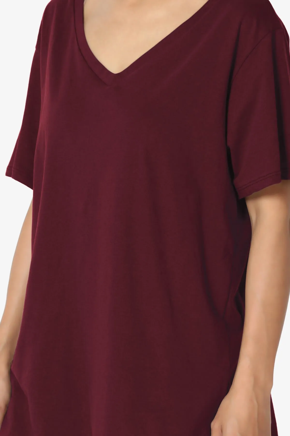 Mayra V-Neck Cotton Boyfriend Tee PLUS