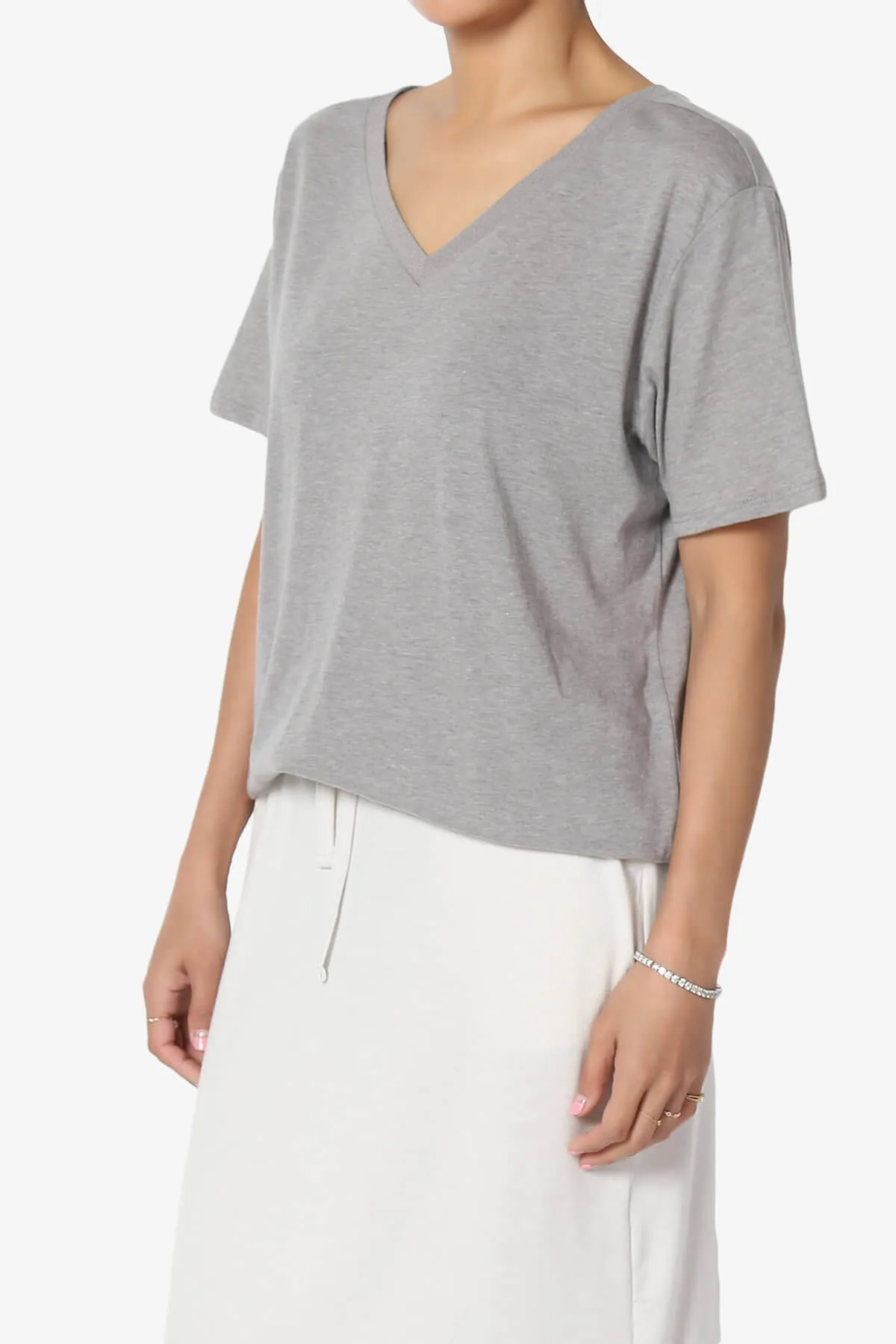 Mayra V-Neck Cotton Boyfriend Tee PLUS