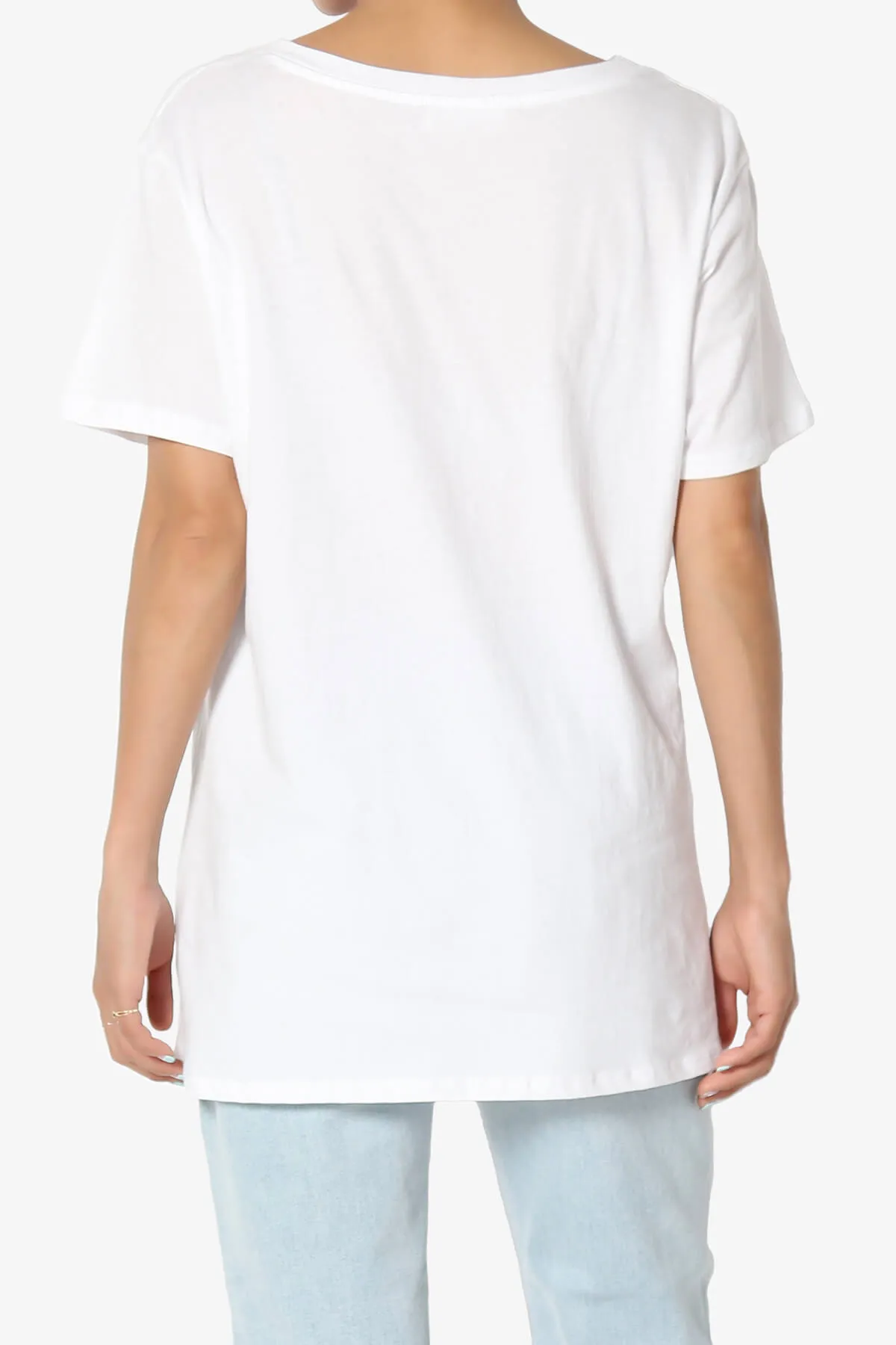 Mayra V-Neck Cotton Boyfriend Tee PLUS