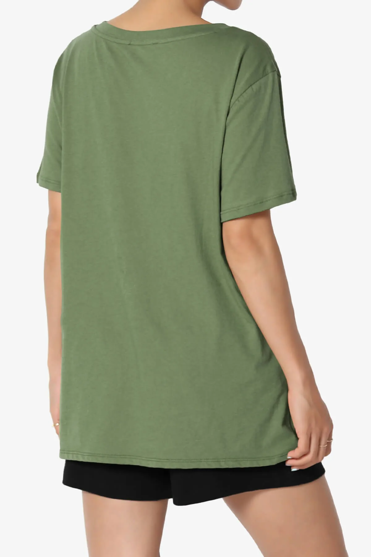 Mayra V-Neck Cotton Boyfriend Tee PLUS