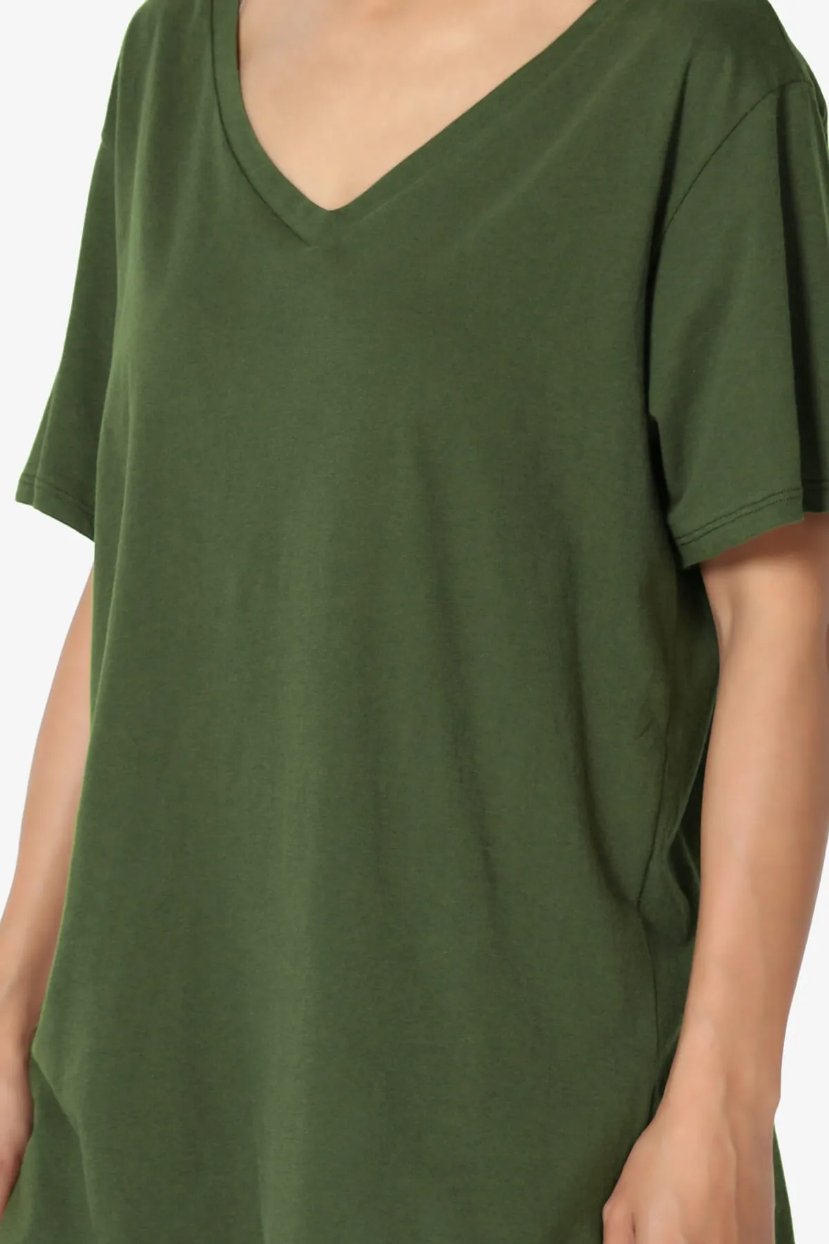 Mayra V-Neck Cotton Boyfriend Tee PLUS