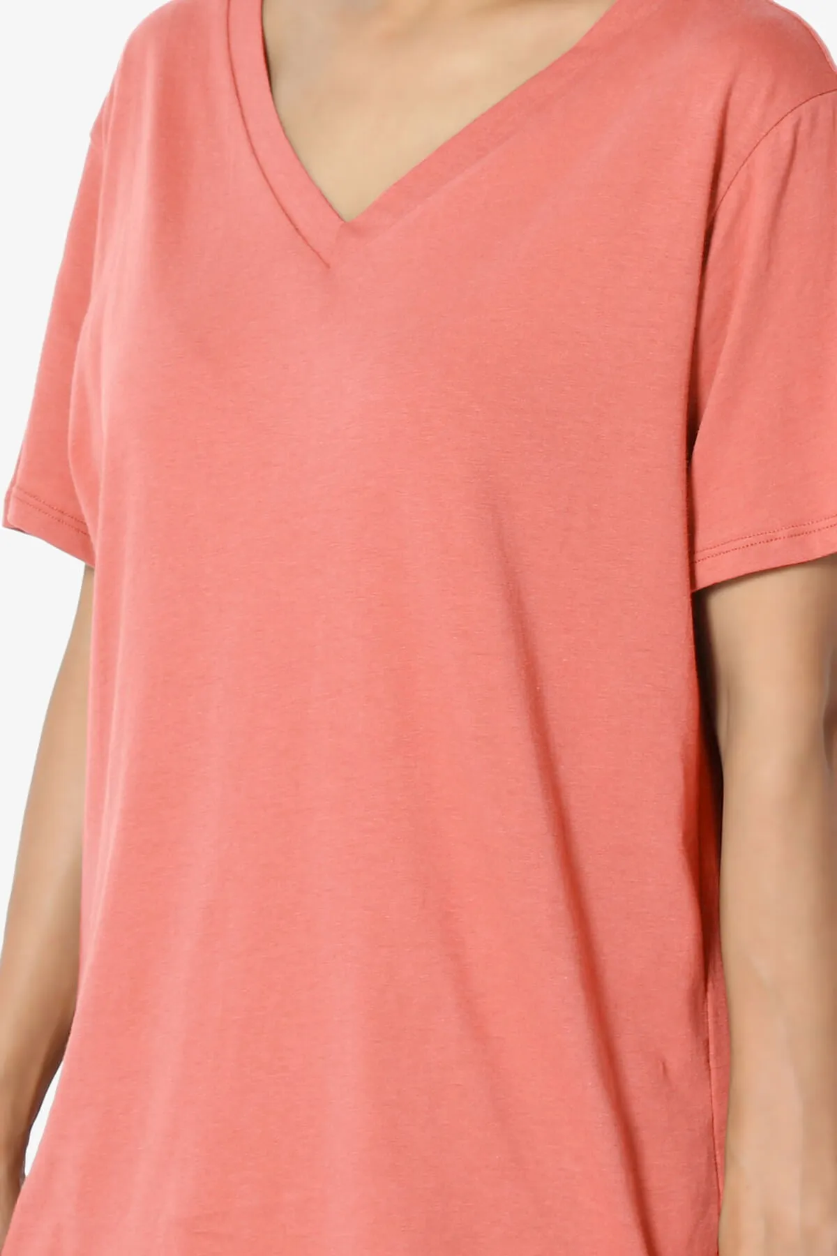 Mayra V-Neck Cotton Boyfriend Tee PLUS